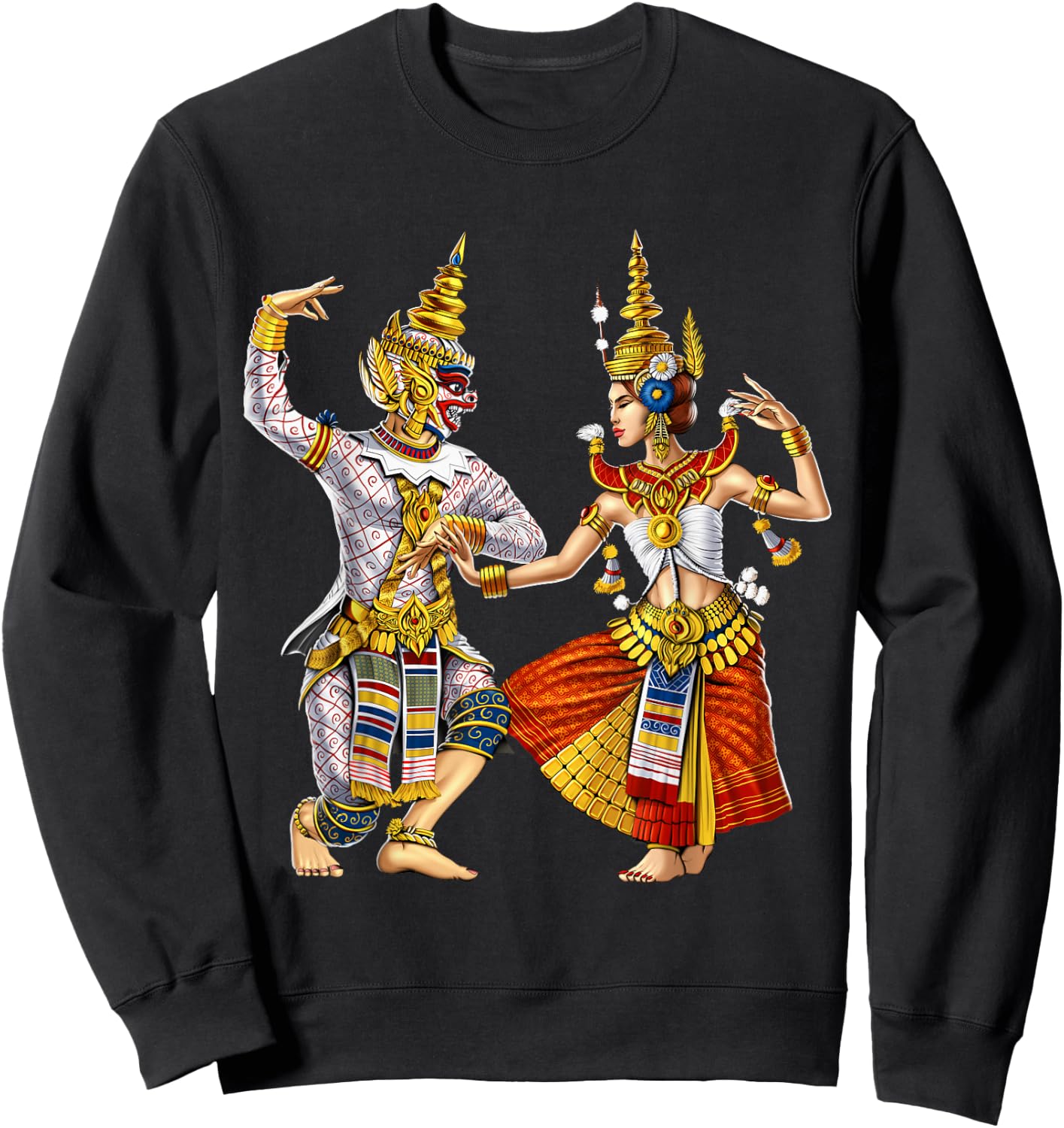 Cambodian Khmer Traditional Dance Apsara Cambodia Dancers Sweatshirt - Sweatshirt | Black