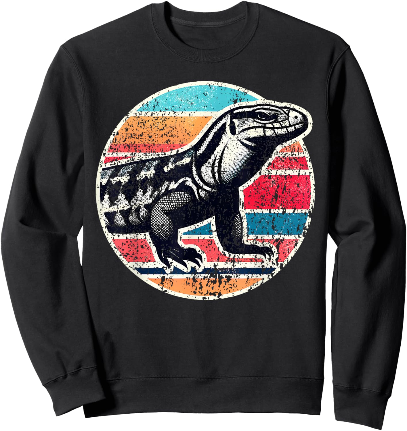 Tegu Lover I Vintage Tegu Lizard I Giant Tegu Sweatshirt - Sweatshirt | Black