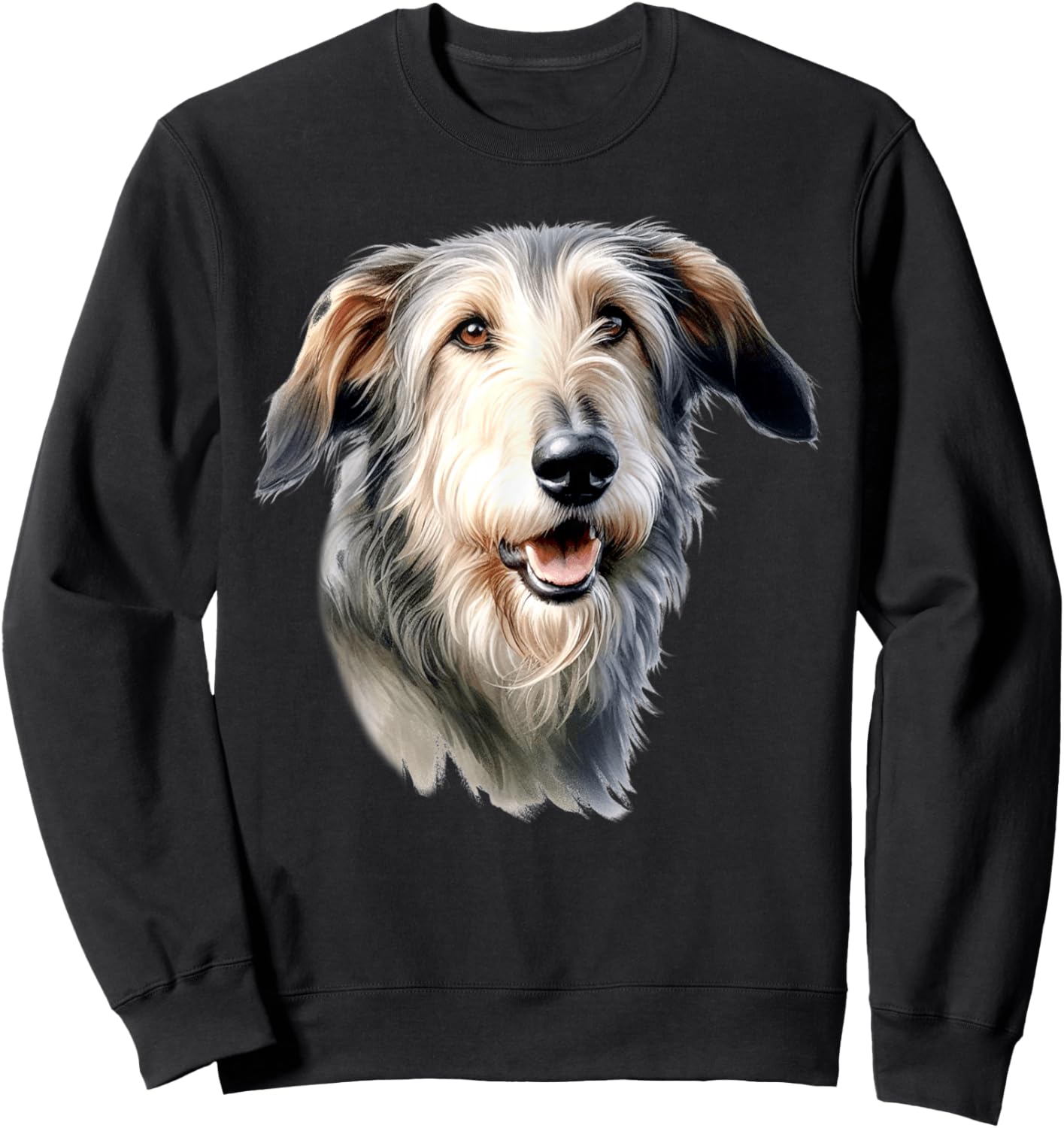 Irish Wolfhound Dog Portrait Sweatshirt - Sweatshirt | Black