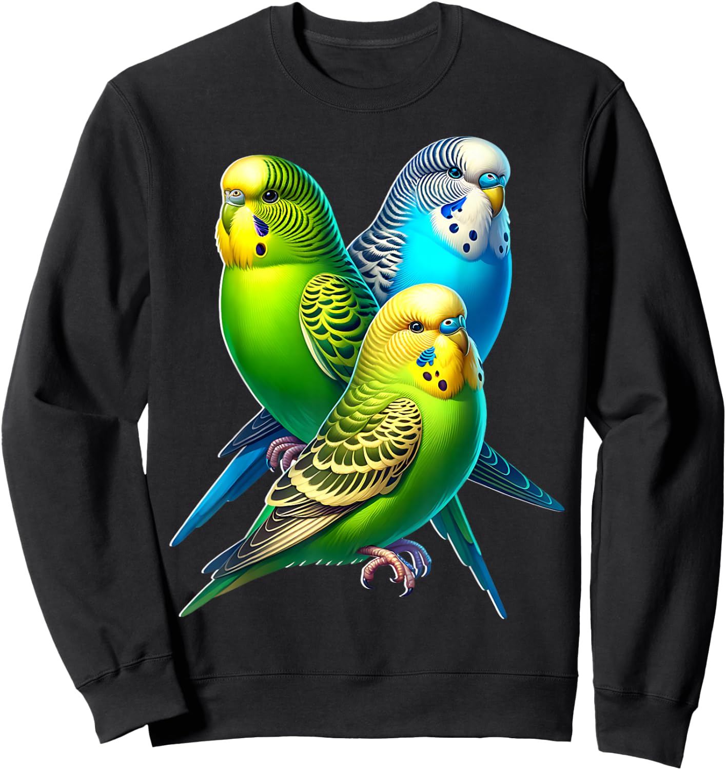 Funny Budgie Budgerigar Design Sweatshirt - Sweatshirt | Black