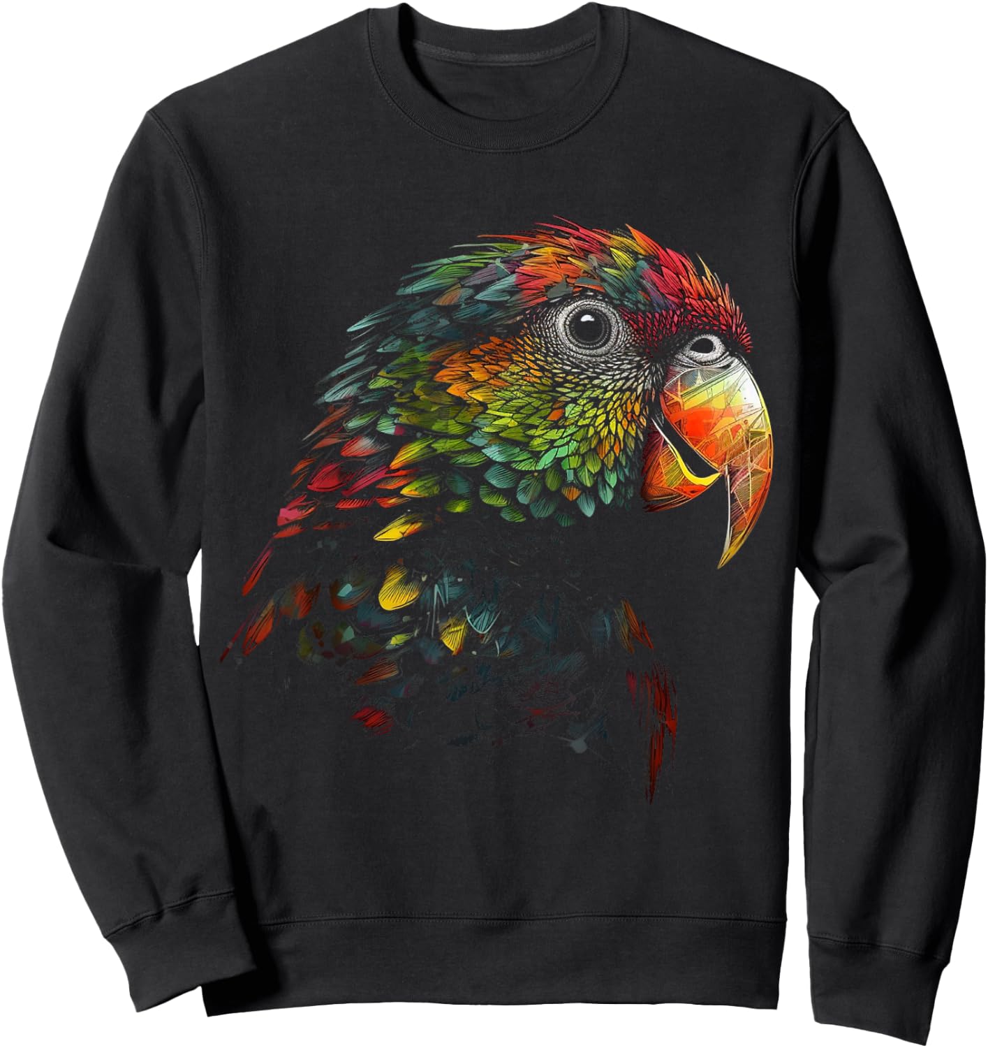 Parrot Art - Animal Bird Sweatshirt - Sweatshirt | Black