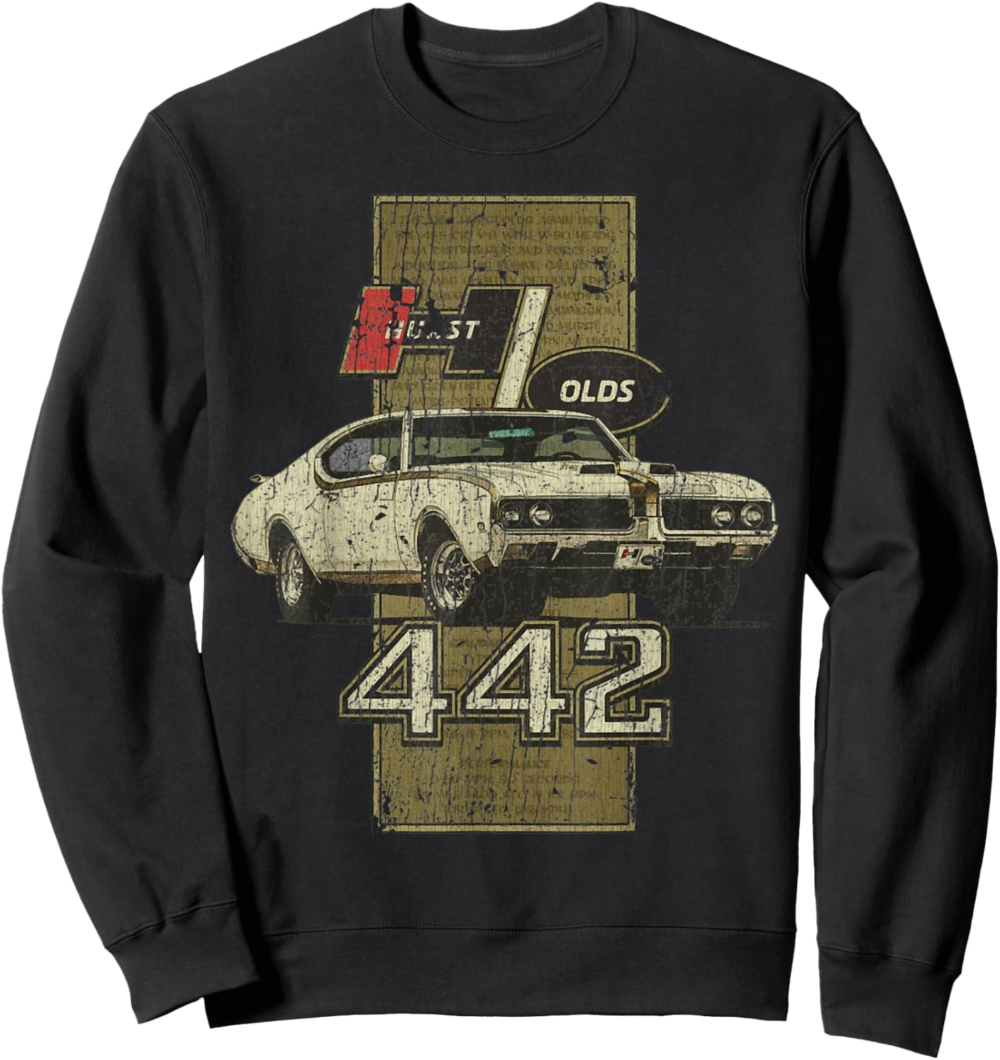 1969 69 Olds 442 Muscle Car Sweatshirt - Sweatshirt | Black