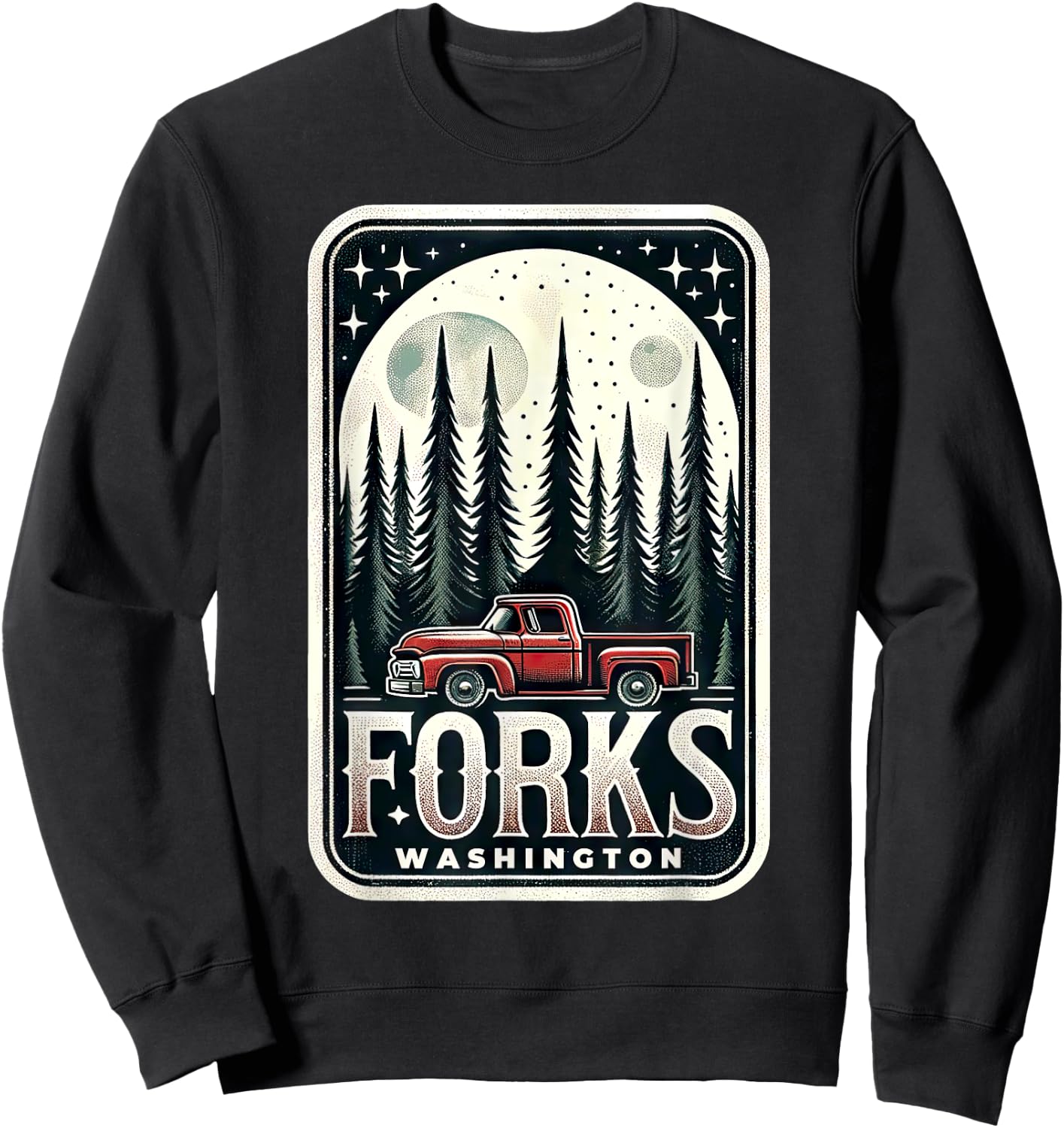 Forks Washington - Graphic Sweatshirt - Sweatshirt | Black