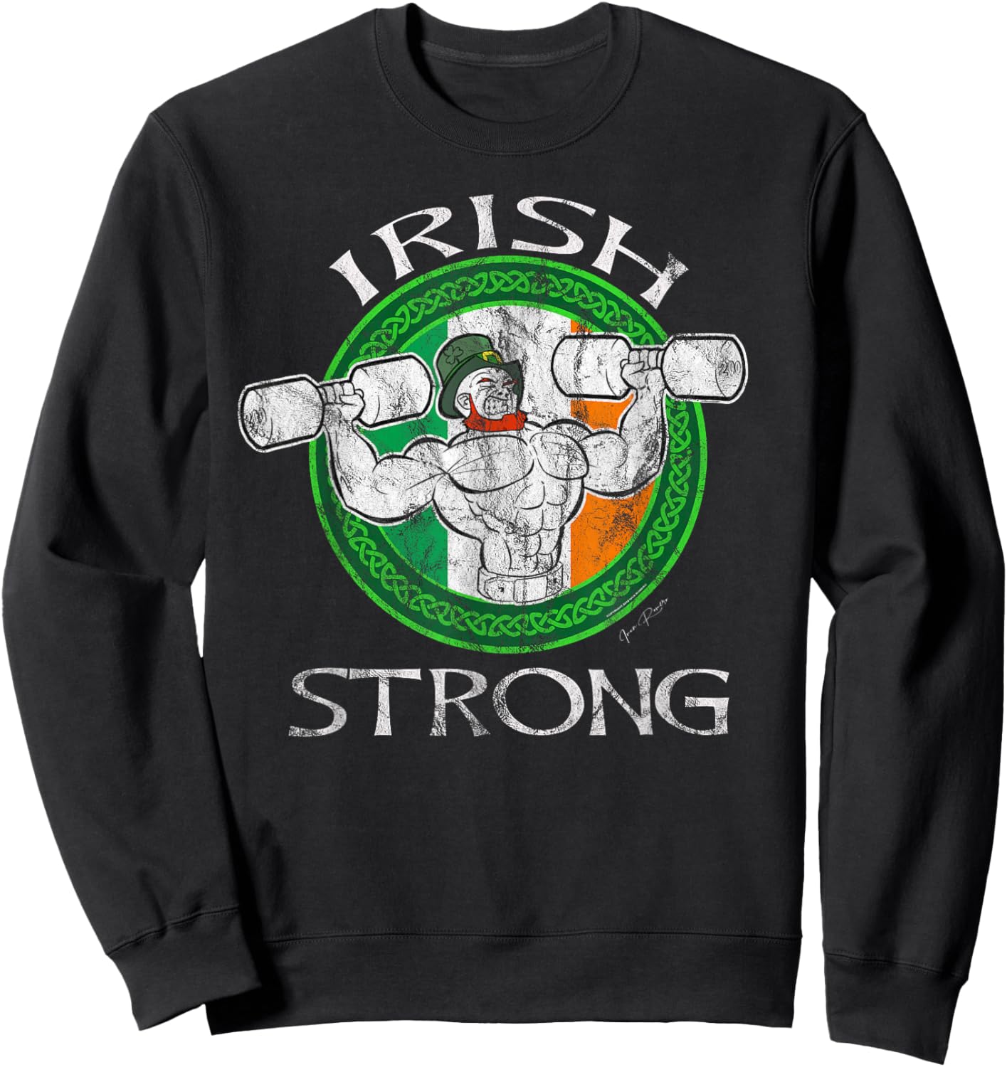 Strongman Powerlifting Irish funny Weightlifting Dad Gym Sweatshirt - Sweatshirt | Black