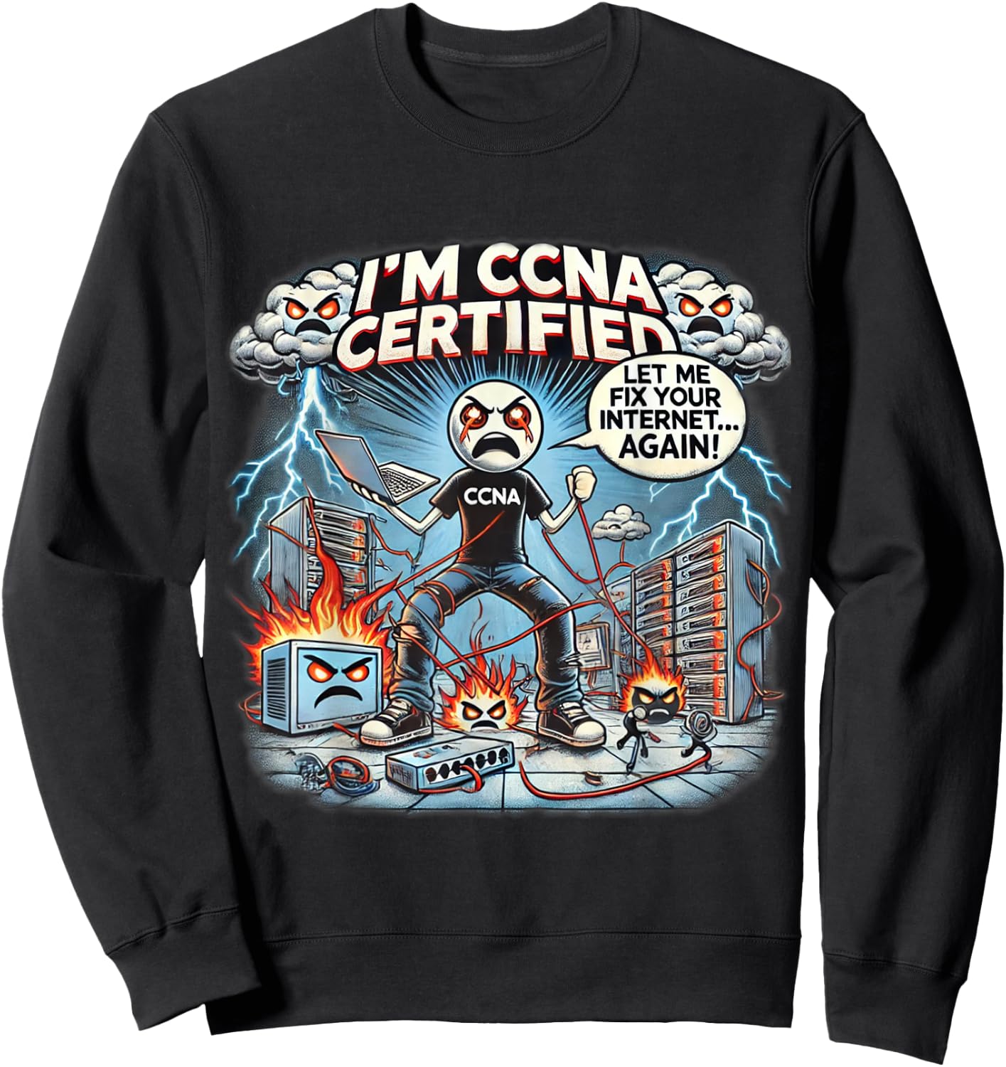 CCNA Certification , Black, Small Sweatshirt - Sweatshirt | Black