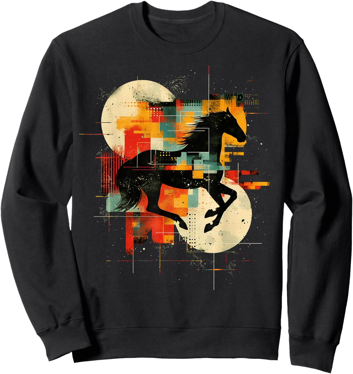 Artsy Equestrian vaulter on Abstract Art Equestrian Vaulting Sweatshirt - Sweatshirt | Black