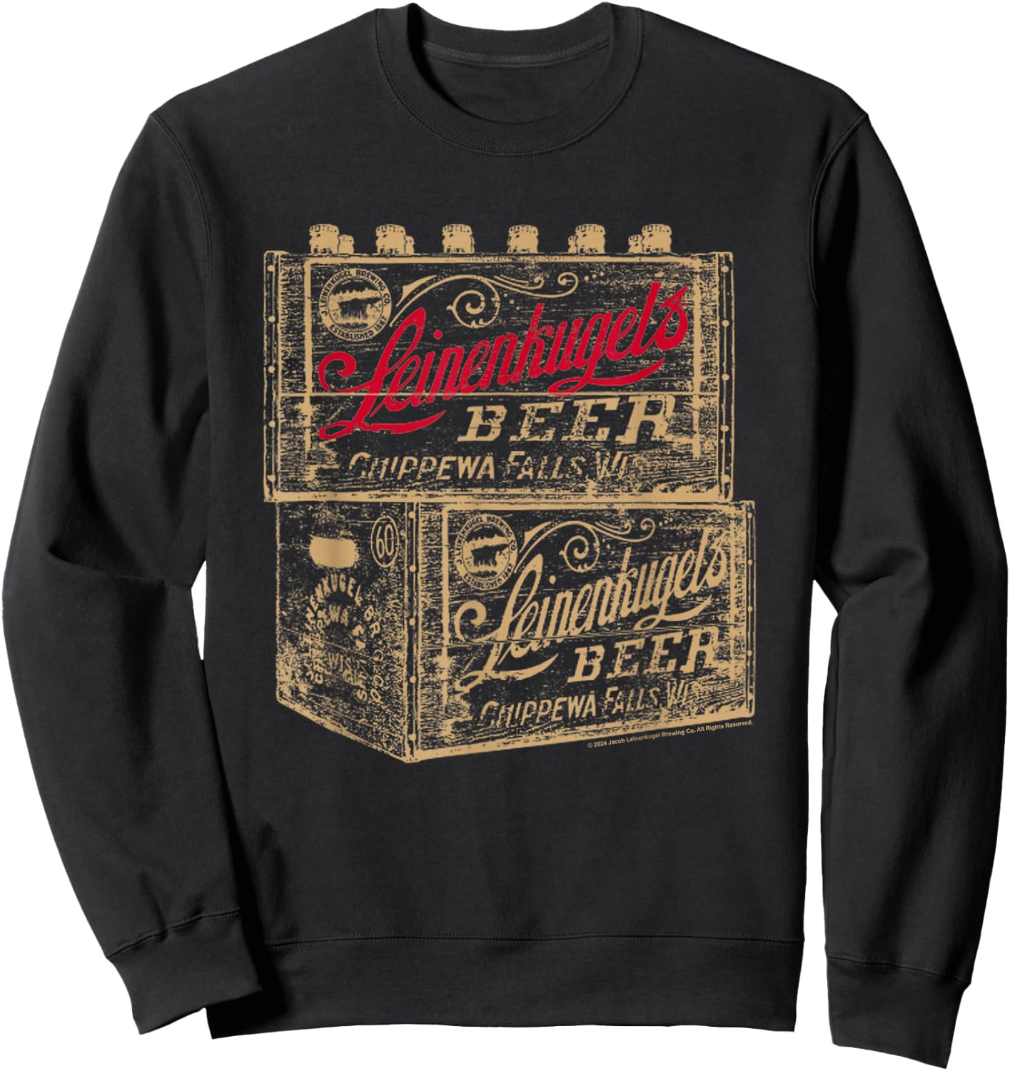 Coors Brewing Company Leinenkugel's Beer Boxes Distressed Sweatshirt - Sweatshirt | Black