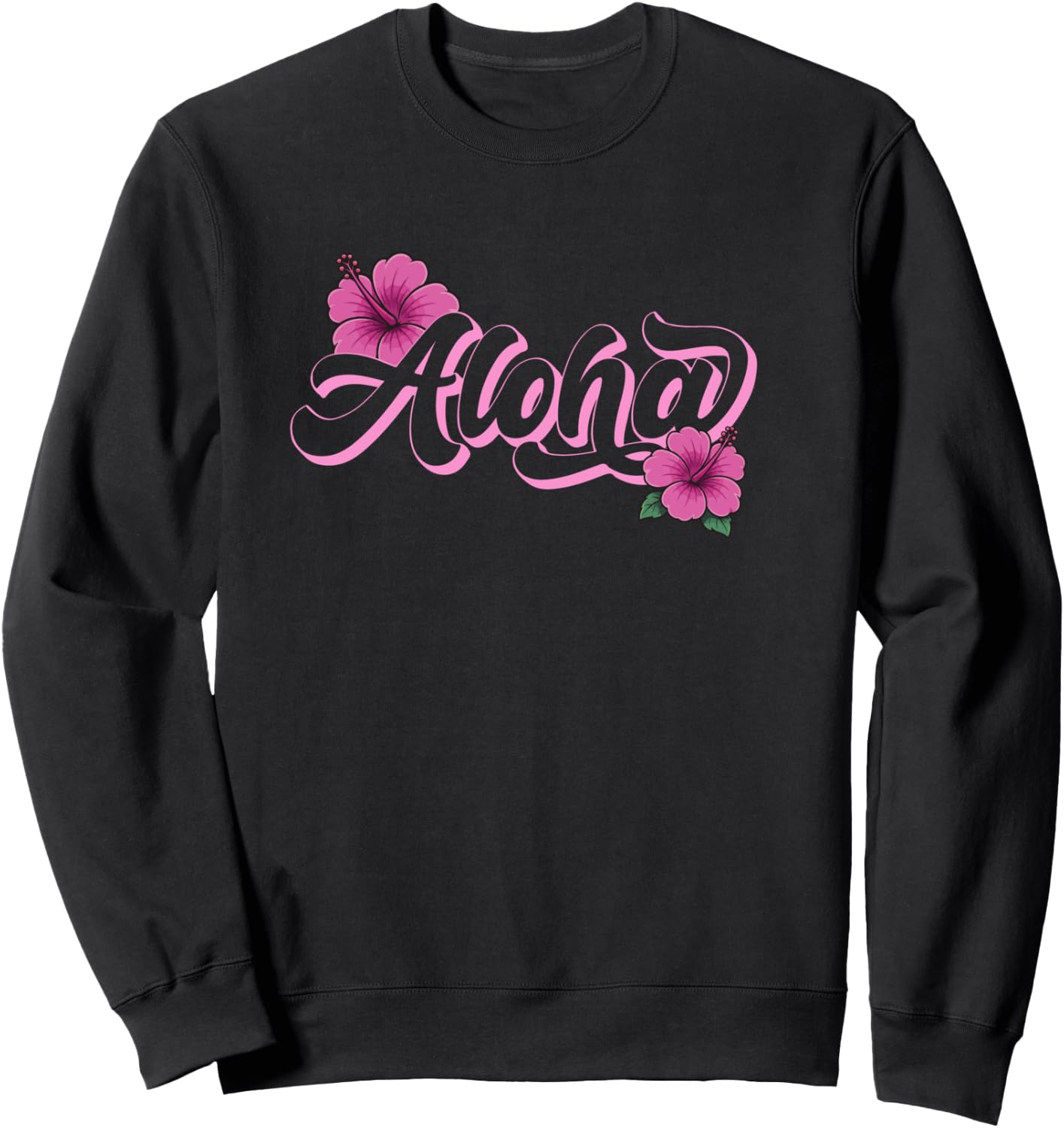 Hawaii Aloha Vacation Hibiscus Sweatshirt - Sweatshirt | Black