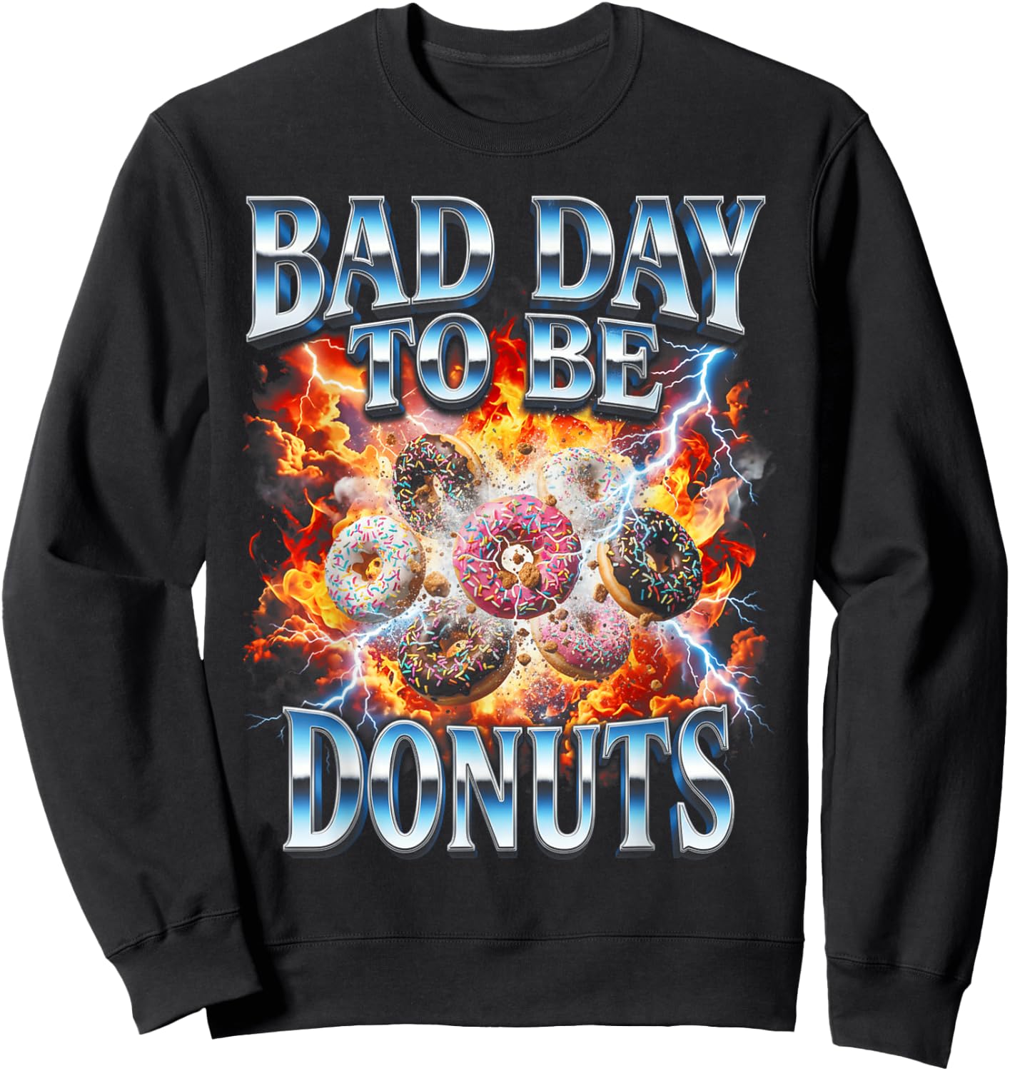 Funny Bootleg Bad Day to Be Donuts Sweatshirt - Sweatshirt | Black