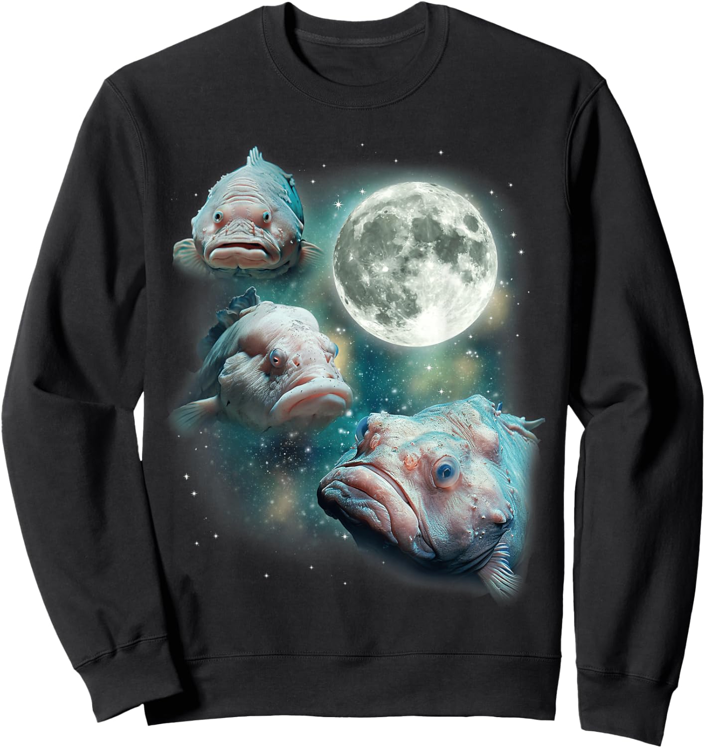Three Blobfish 3 Undersea Creatures Deep Ocean Life Blobfish Sweatshirt - Sweatshirt | Black