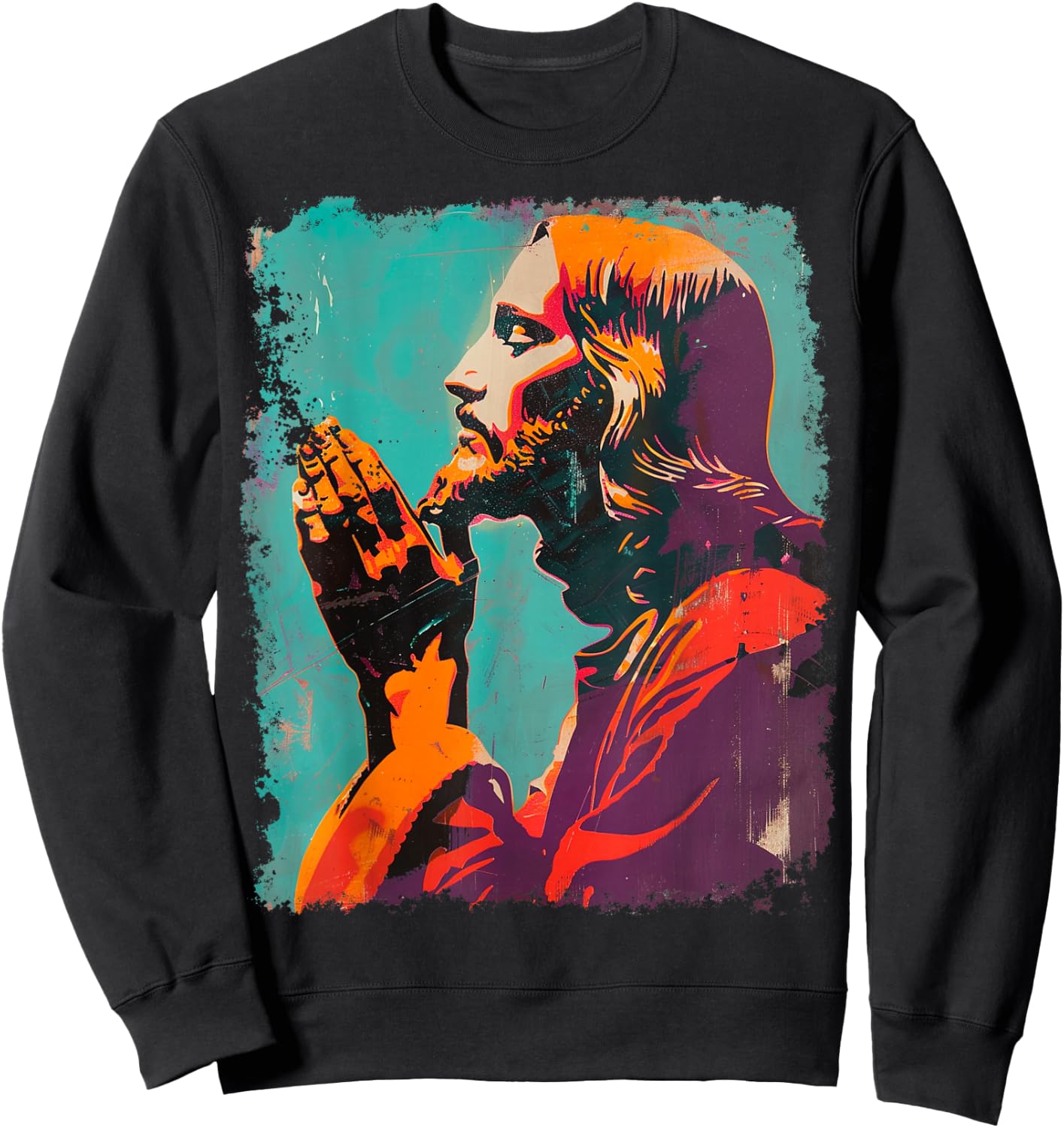 Jesus Christ Art Sweatshirt - Sweatshirt | Black