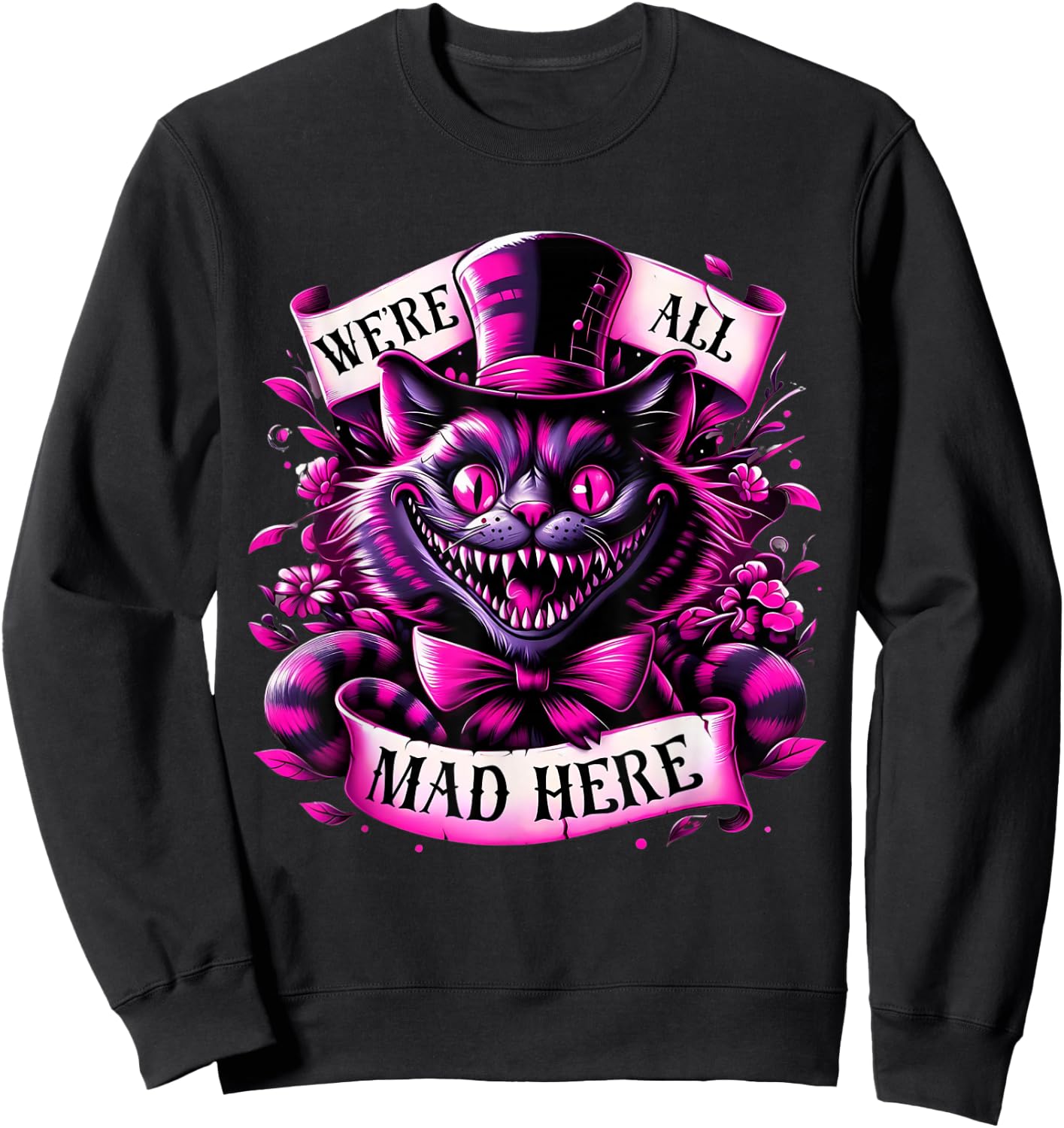 Cheshire Cat Alice in Wonderland Party Sweatshirt - Sweatshirt | Black