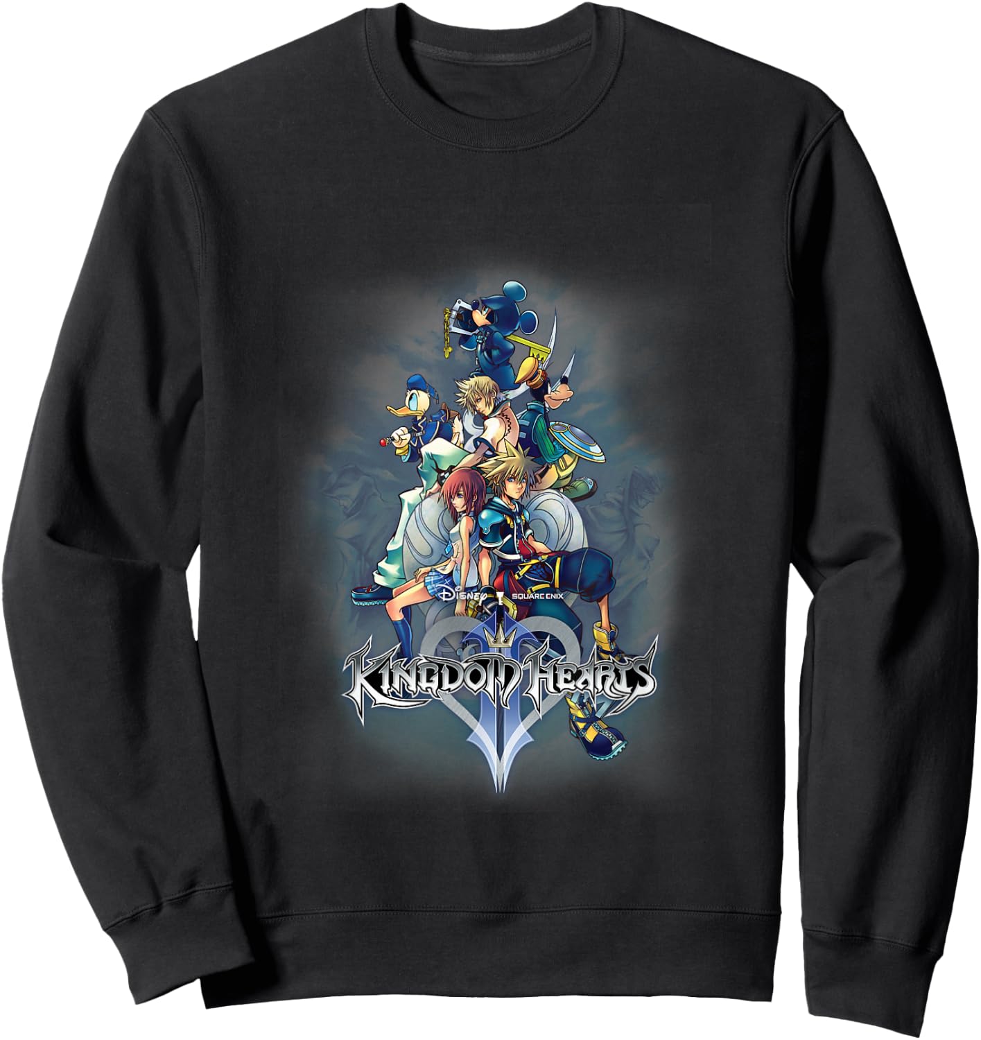 Disney Kingdom Hearts II Classic Epic Group Shot Poster Sweatshirt - Sweatshirt | Black