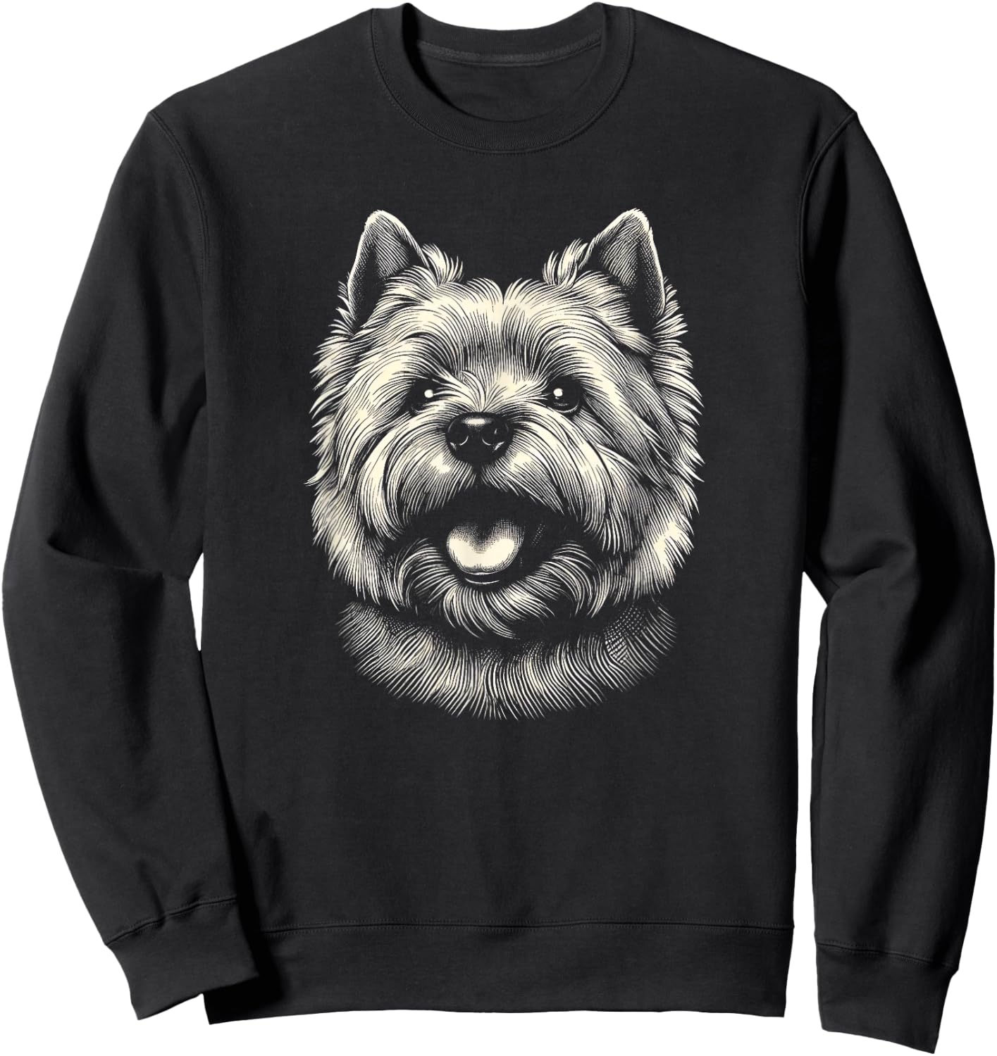 Cairn Terrier Dog Face Art Design And Men Sweatshirt - Sweatshirt | Black