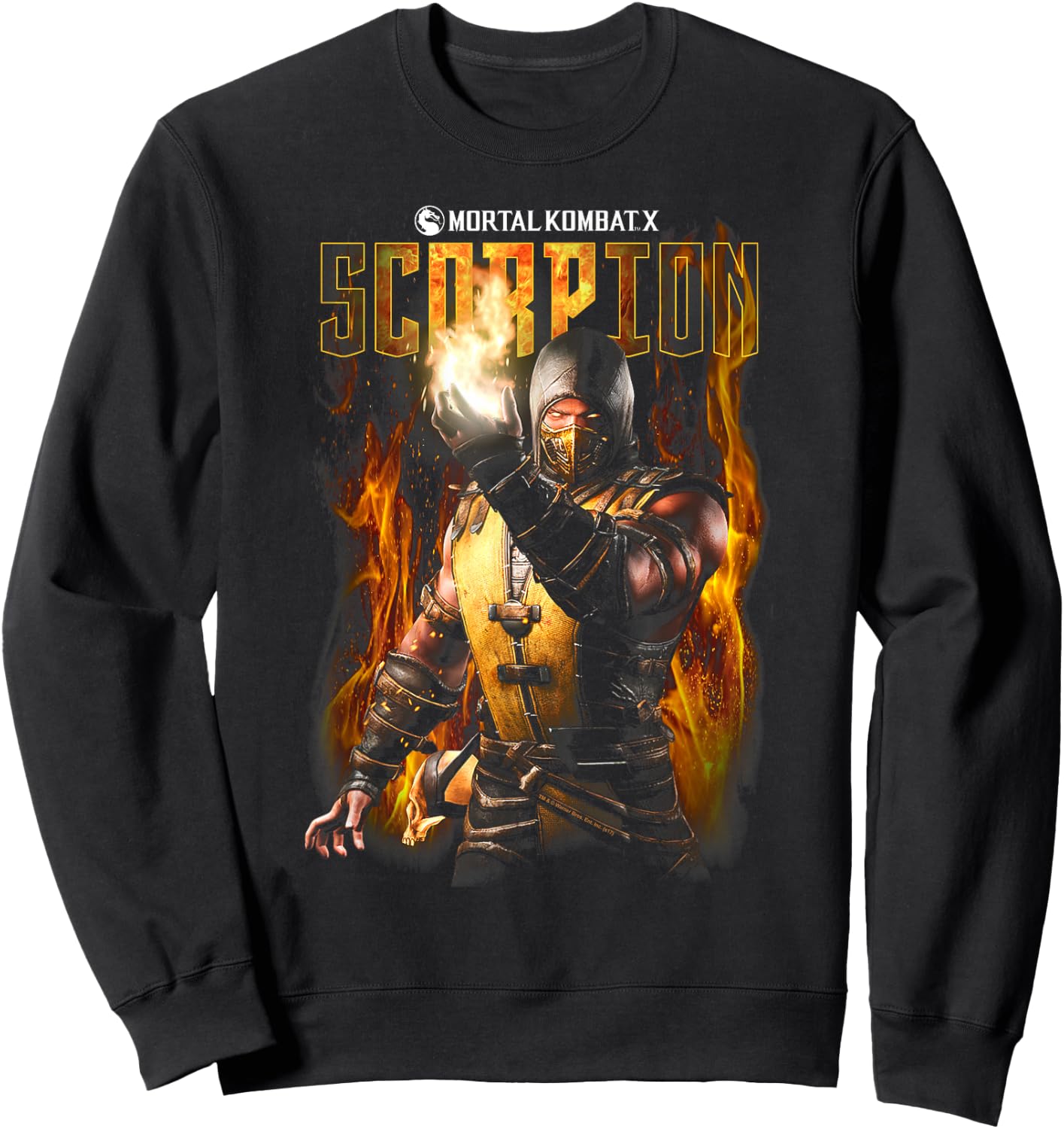 Mortal Kombat X Scorpion Flames Sweatshirt - Sweatshirt | Black