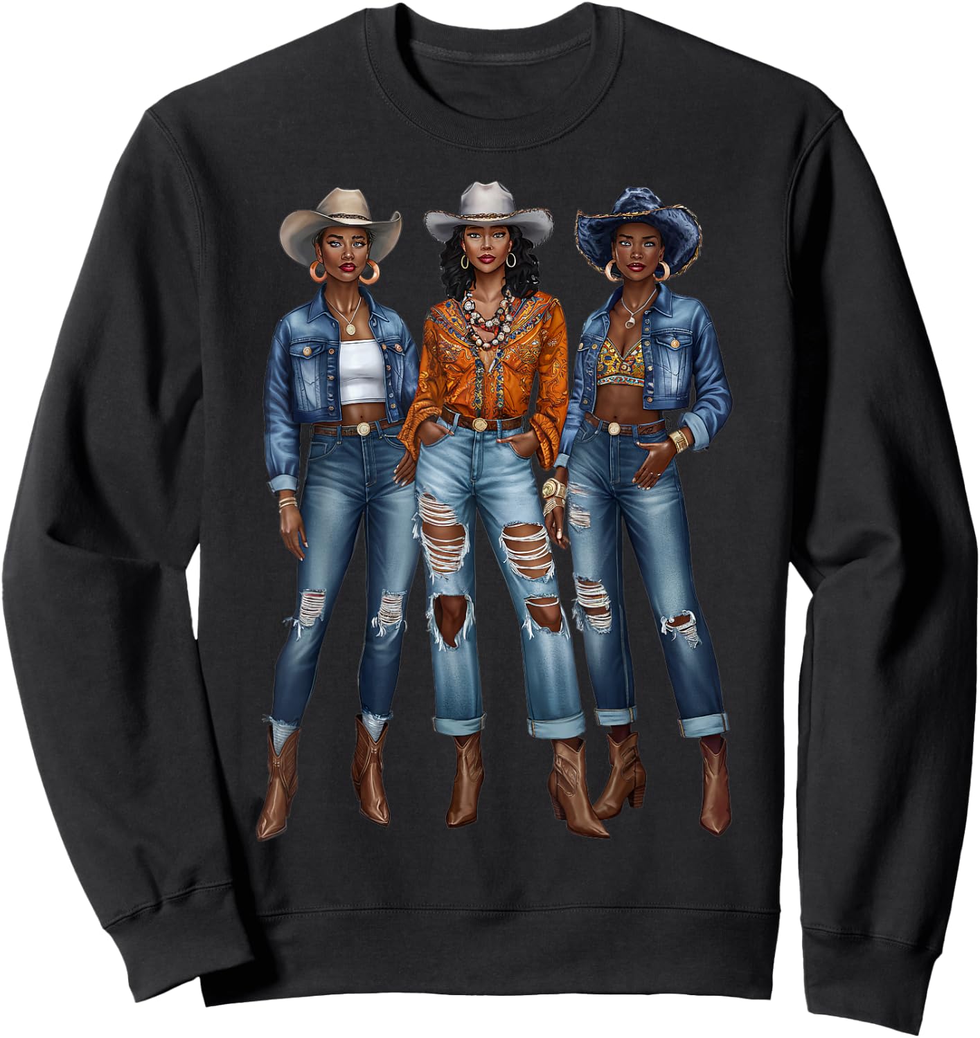 Black Cowgirl Vibes Melanin Black History Texas Sweatshirt - Sweatshirt | Black