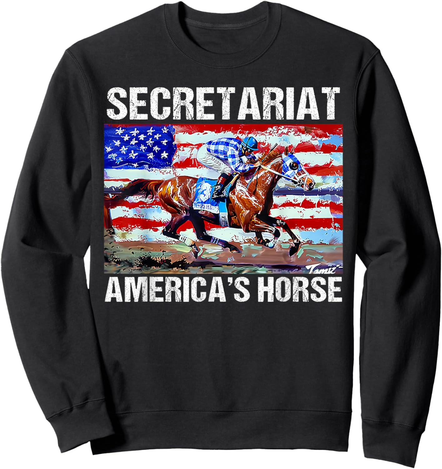 Secretariat America's horse Sweatshirt - Sweatshirt | Black