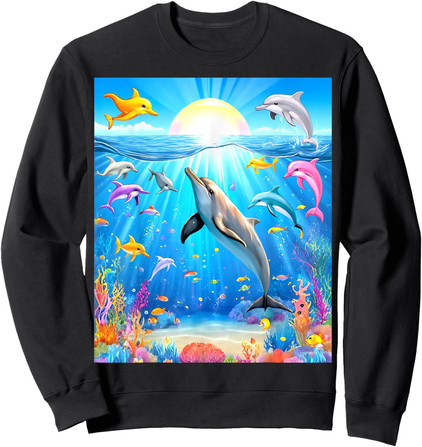Funny Symphony aero Dolphins aqua Meme Sweatshirt - Sweatshirt | Black