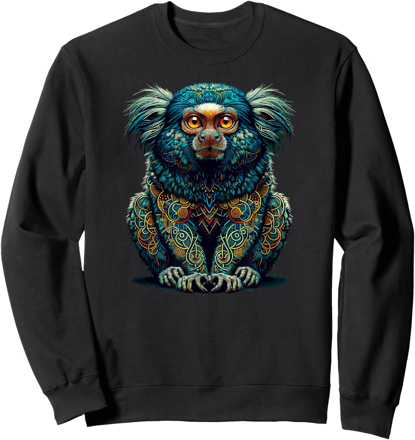 Mandala Art Dwarf Owl Sweatshirt - Sweatshirt | Black