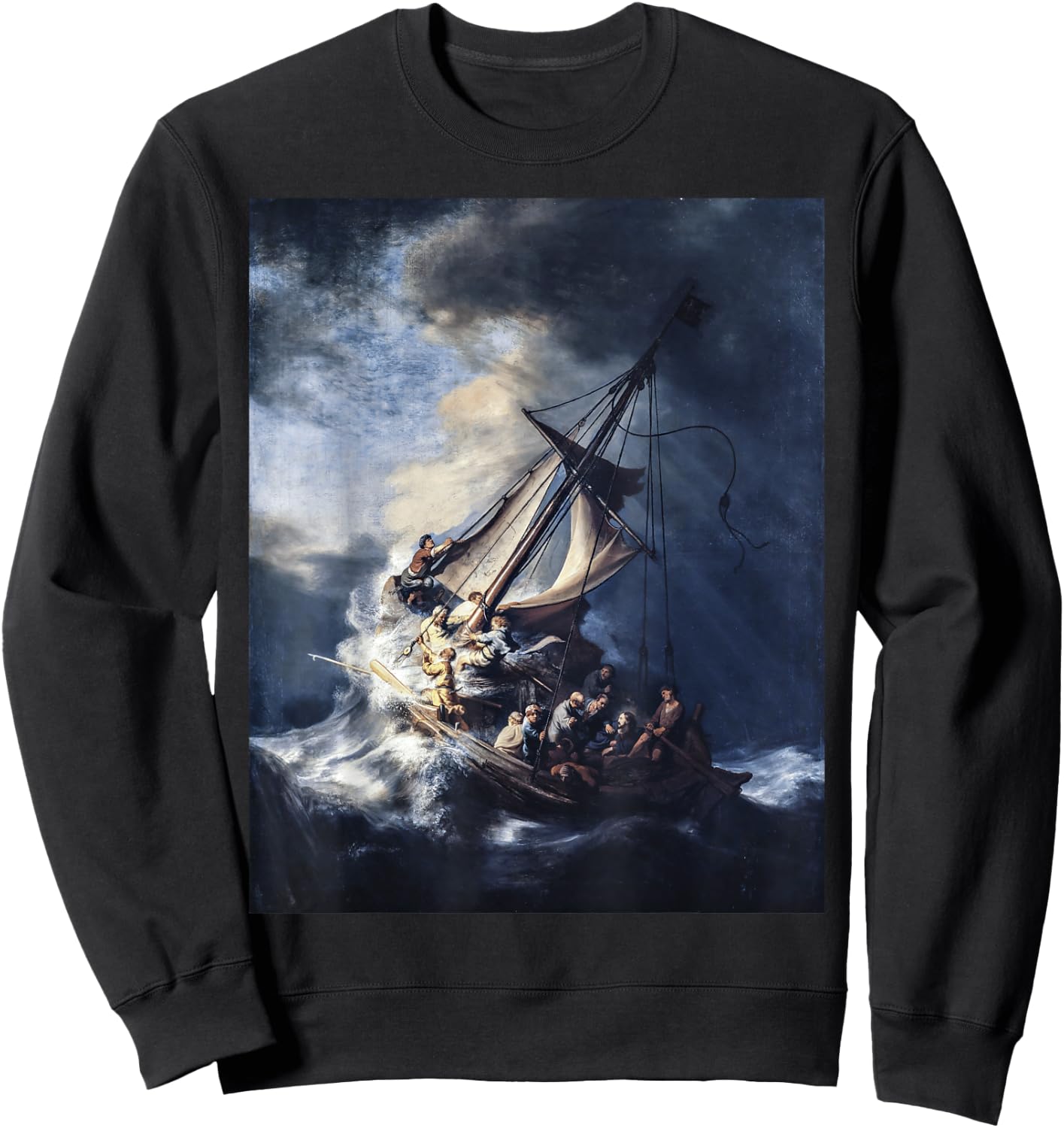 Rembrandt Christ in the Storm on the Sea of Galilee Sweatshirt - Sweatshirt | Black