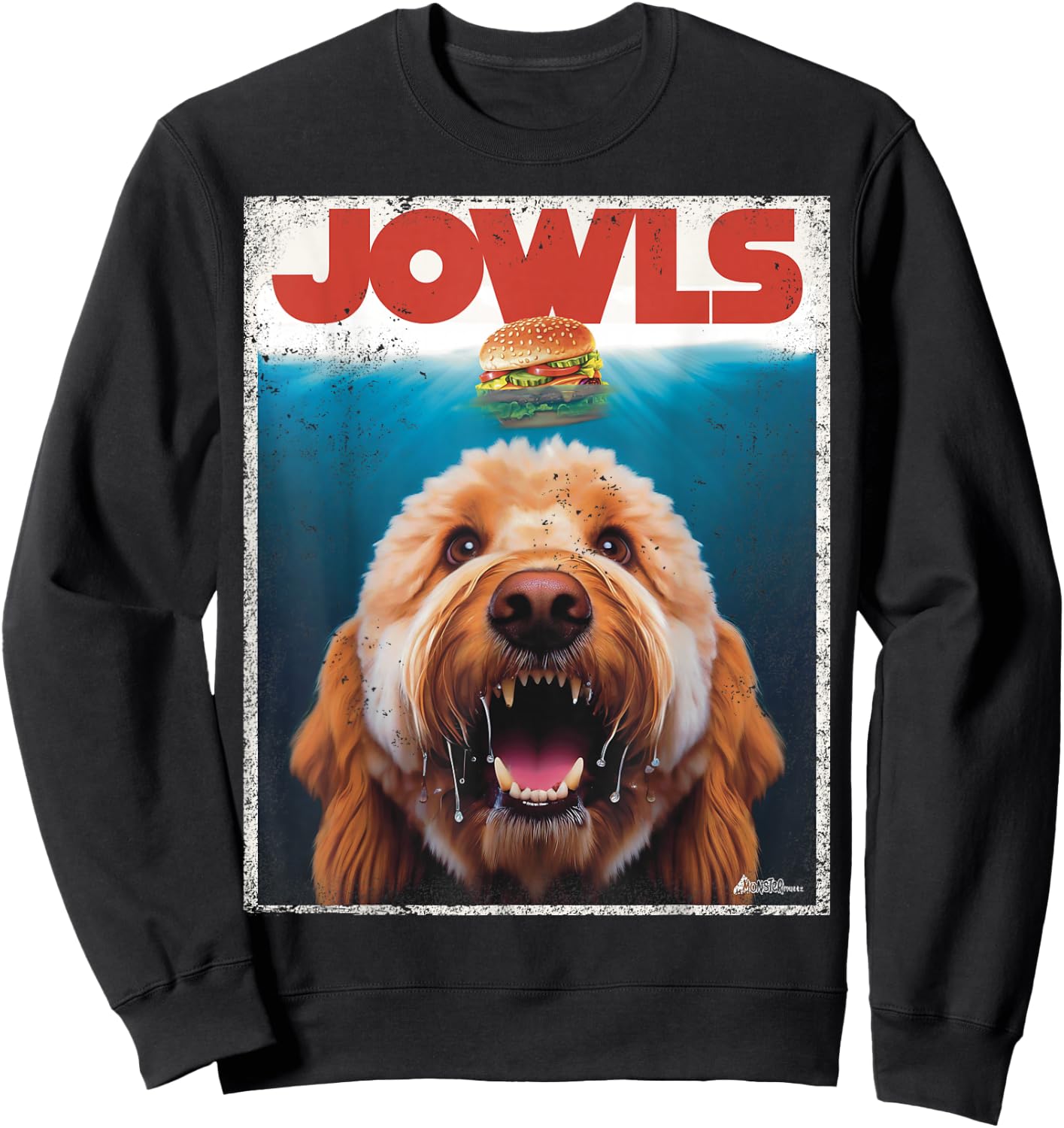Funny Labradoodle Jowls , Fawn Lab Doodle Mom Top, Dad Sweatshirt - Sweatshirt | Black