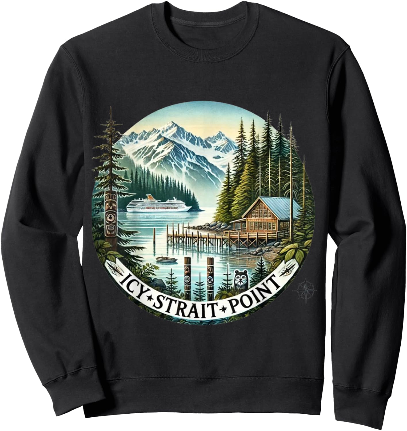 ICY Straight Point Alaska Sweatshirt - Sweatshirt | Black