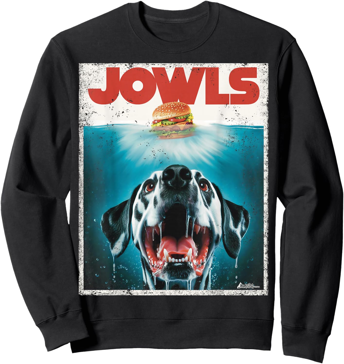 Funny Dalmatian Jowls, Cute Paws, Spot Dog Mom Top, Dog Dad Sweatshirt - Sweatshirt | Black