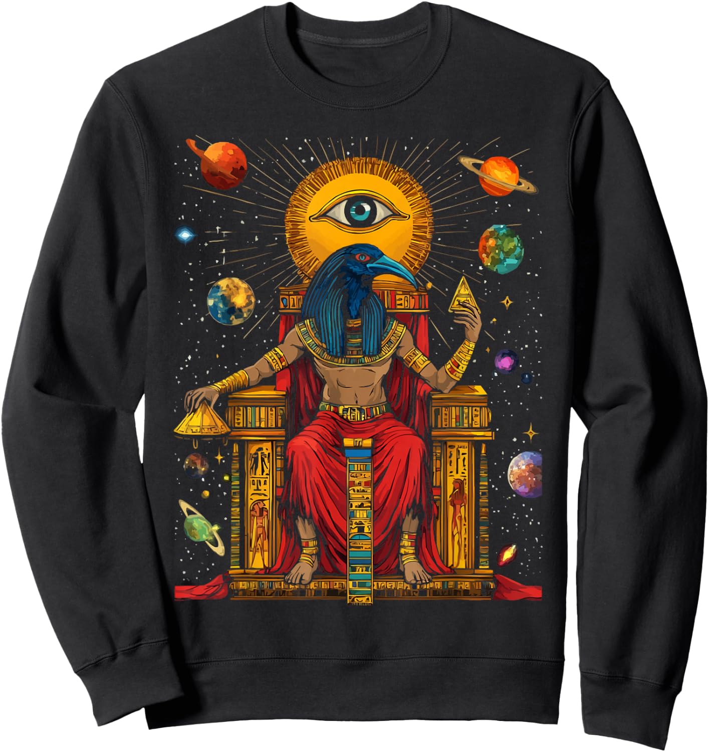 Thoth Egyptian God Egyptian Mythology Pyramid Ancient Egypt Sweatshirt - Sweatshirt | Black