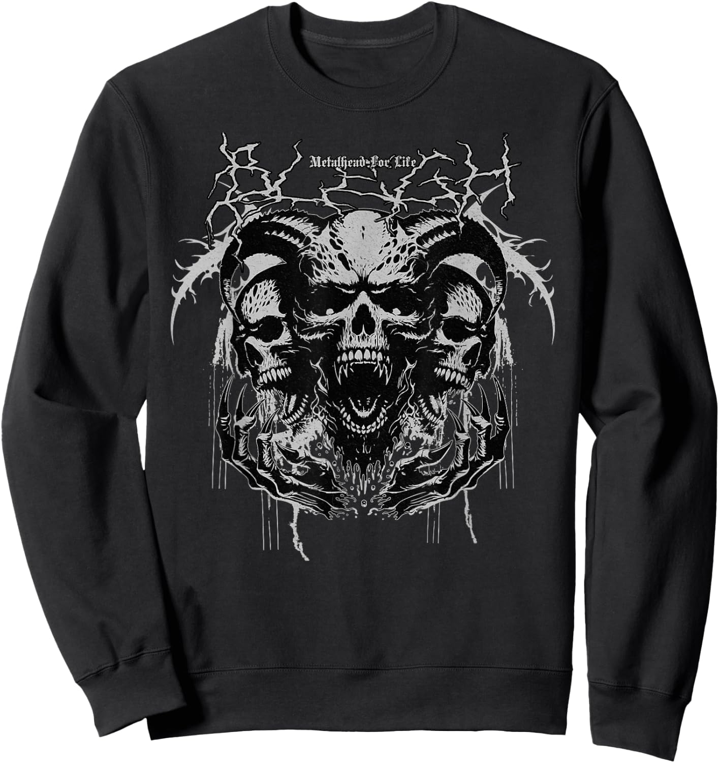 Heavy Metalhead Hardcore Scream Breakdowns and Bleghs Sweatshirt - Sweatshirt | Black