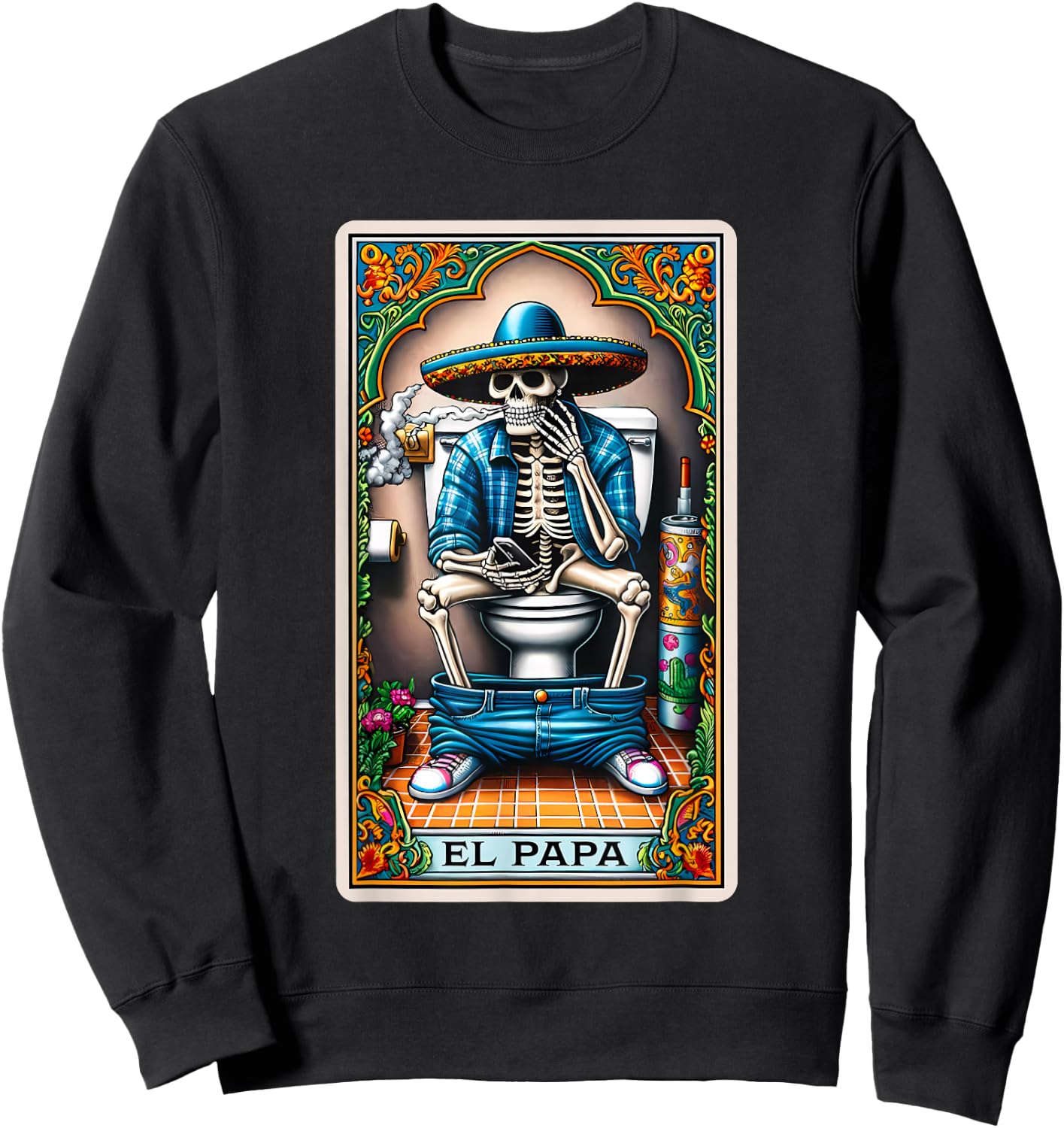 El Papa Latino Tarot Card Spanish Doing Dad Shit Fathers Day Sweatshirt - Sweatshirt | Black