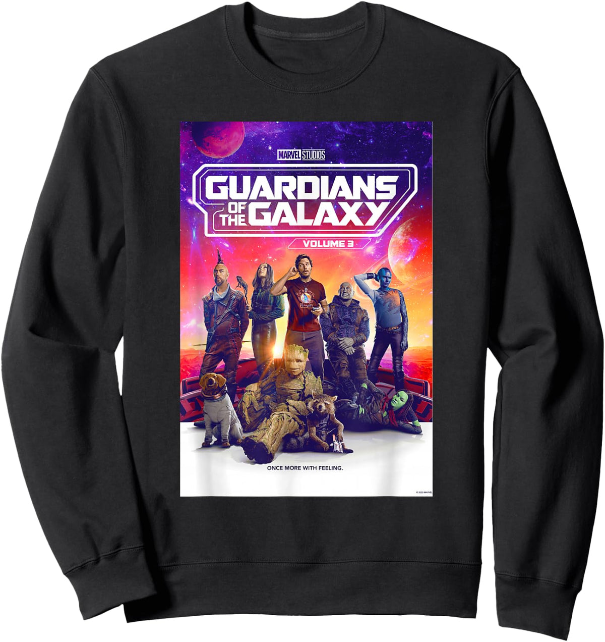 Marvel Guardians of The Galaxy Volume 3 Movie Poster Sweatshirt - Sweatshirt | Black