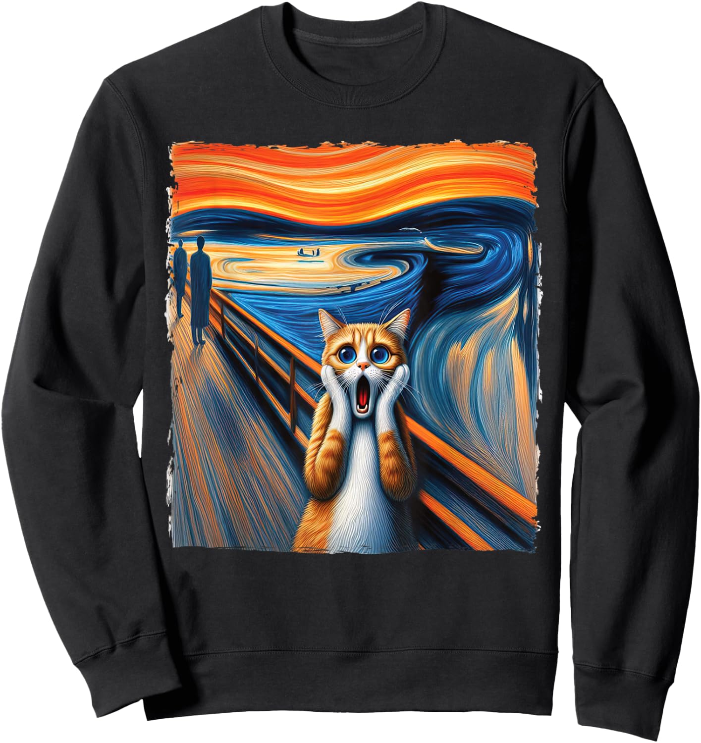 The Scream Cat Parody for Kitty Cat Lover Cat Mom Cat Dad Sweatshirt - Sweatshirt | Black