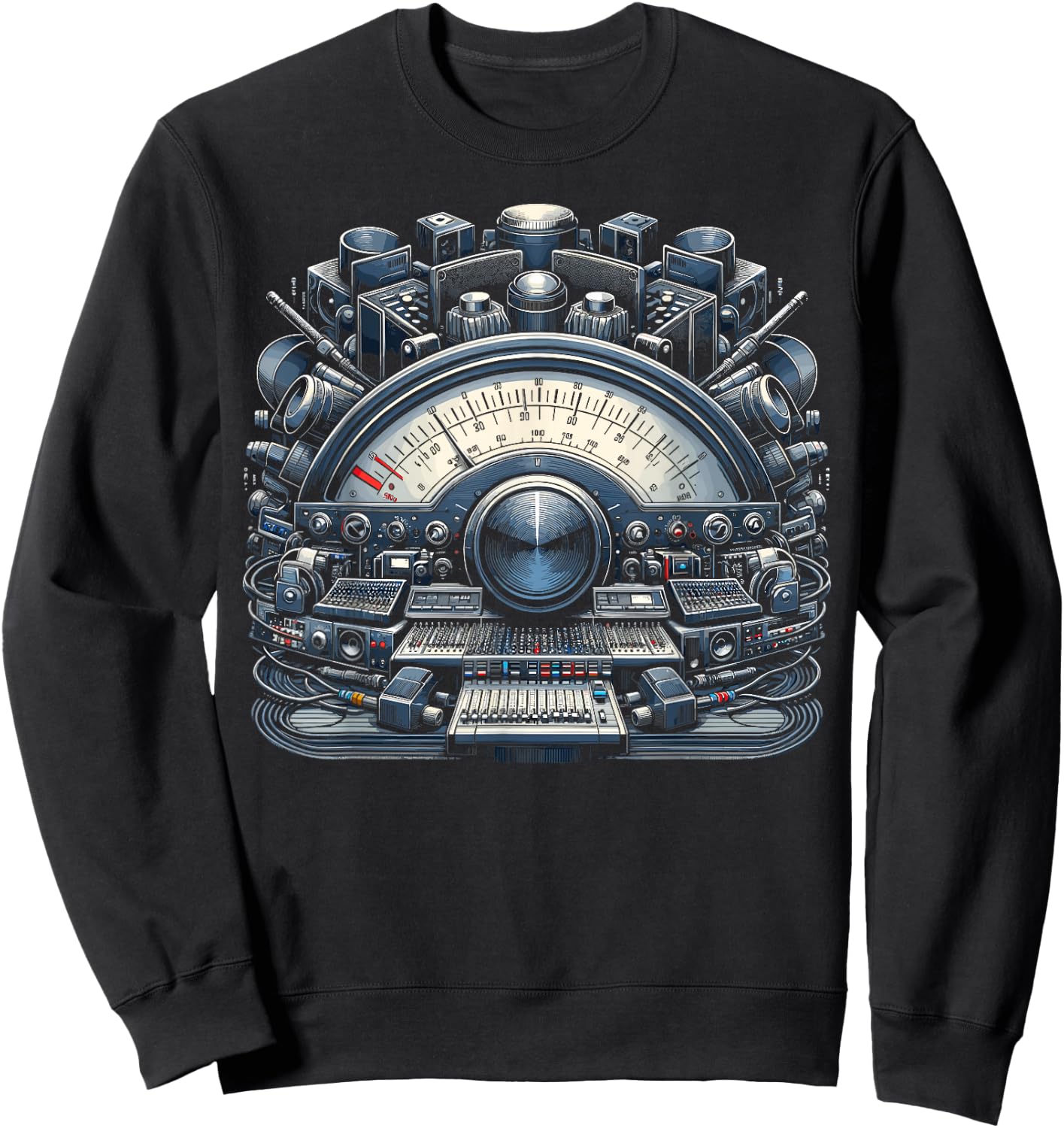 VU Meter Audiopile Analog Music Sound Engineer Sweatshirt - Sweatshirt | Black