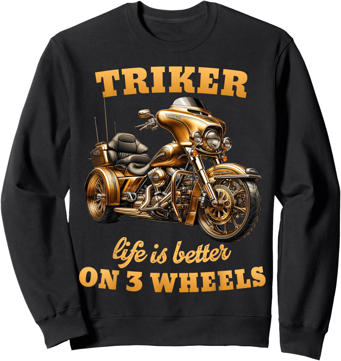 Trike Life Motorcycle trike Grandpa Three-wheeled Trike Dad Sweatshirt - Sweatshirt | Black