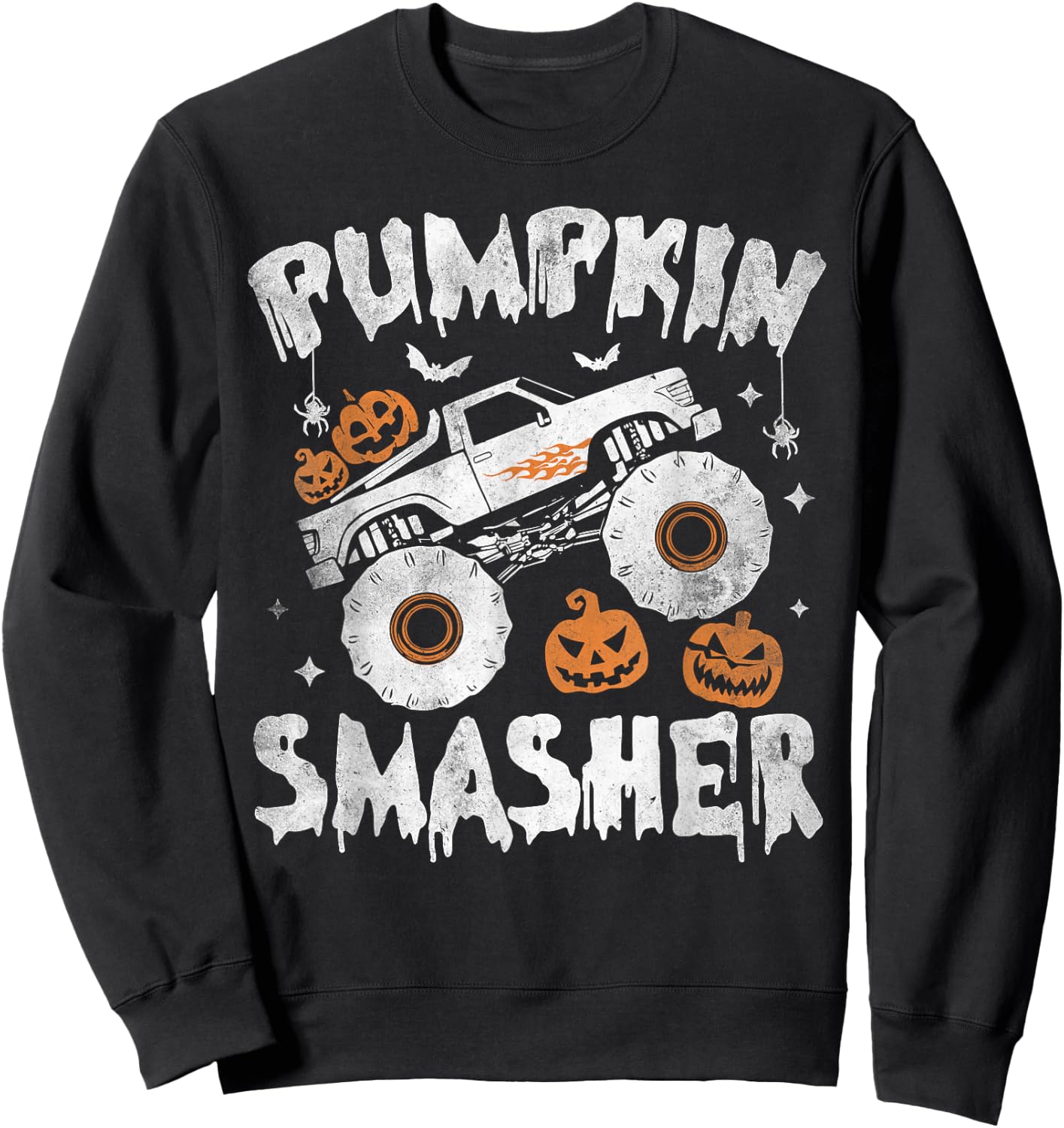 Pumpkin Smasher Toddler Halloween For Monster Truck Lover Sweatshirt - Sweatshirt | Black