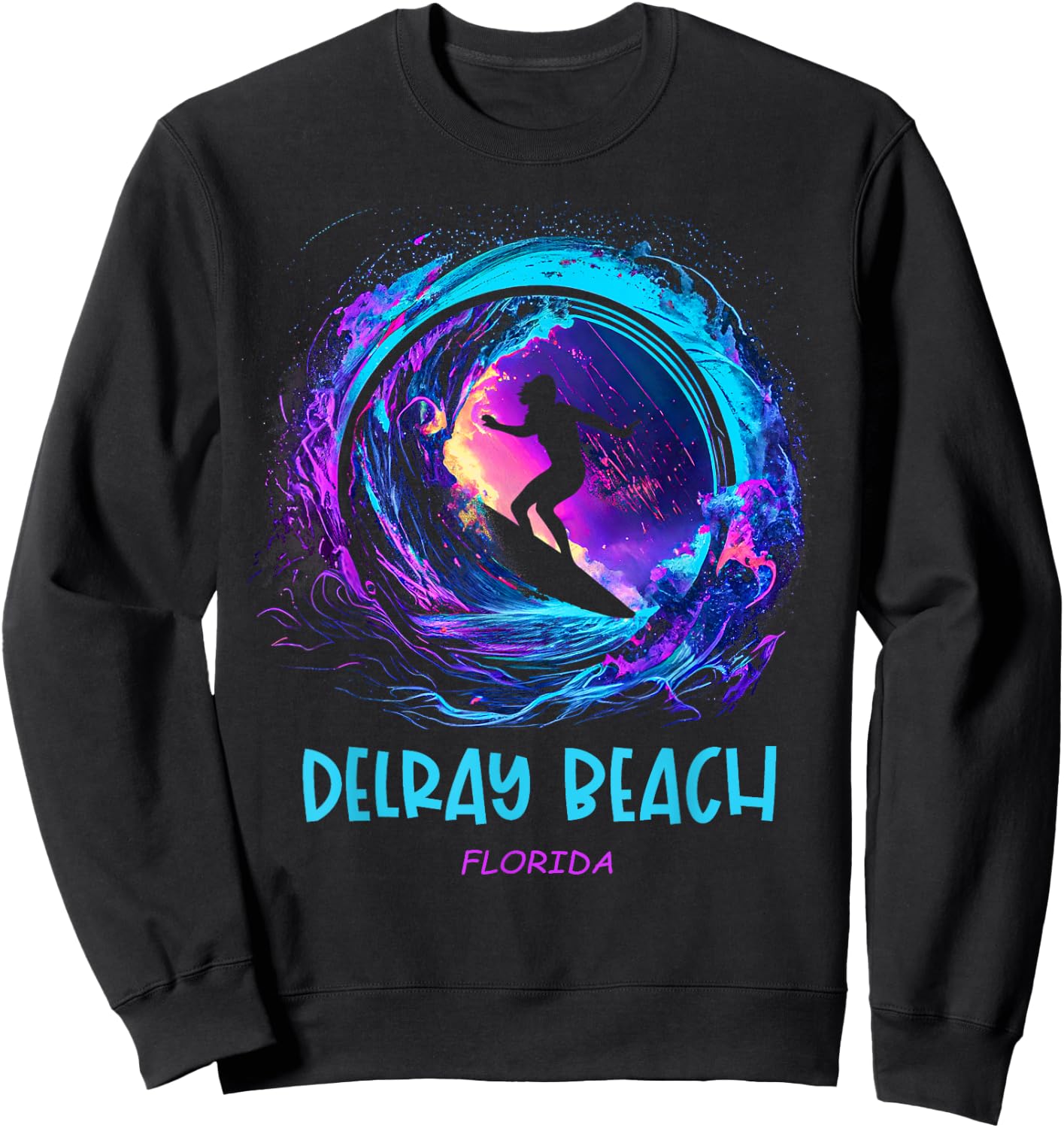 Delray Beach Florida Women Kids Sweatshirt - Sweatshirt | Black