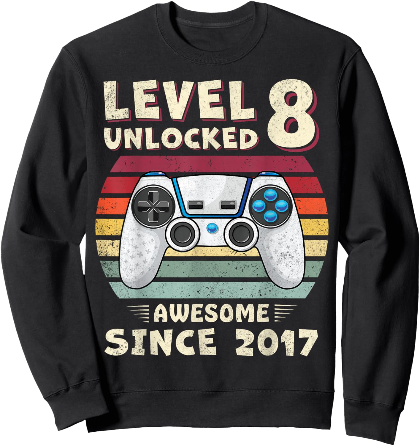 8 Year Old BDay Decorations Son Boy 8yr 2017 8th Birthday Sweatshirt - Sweatshirt | Black