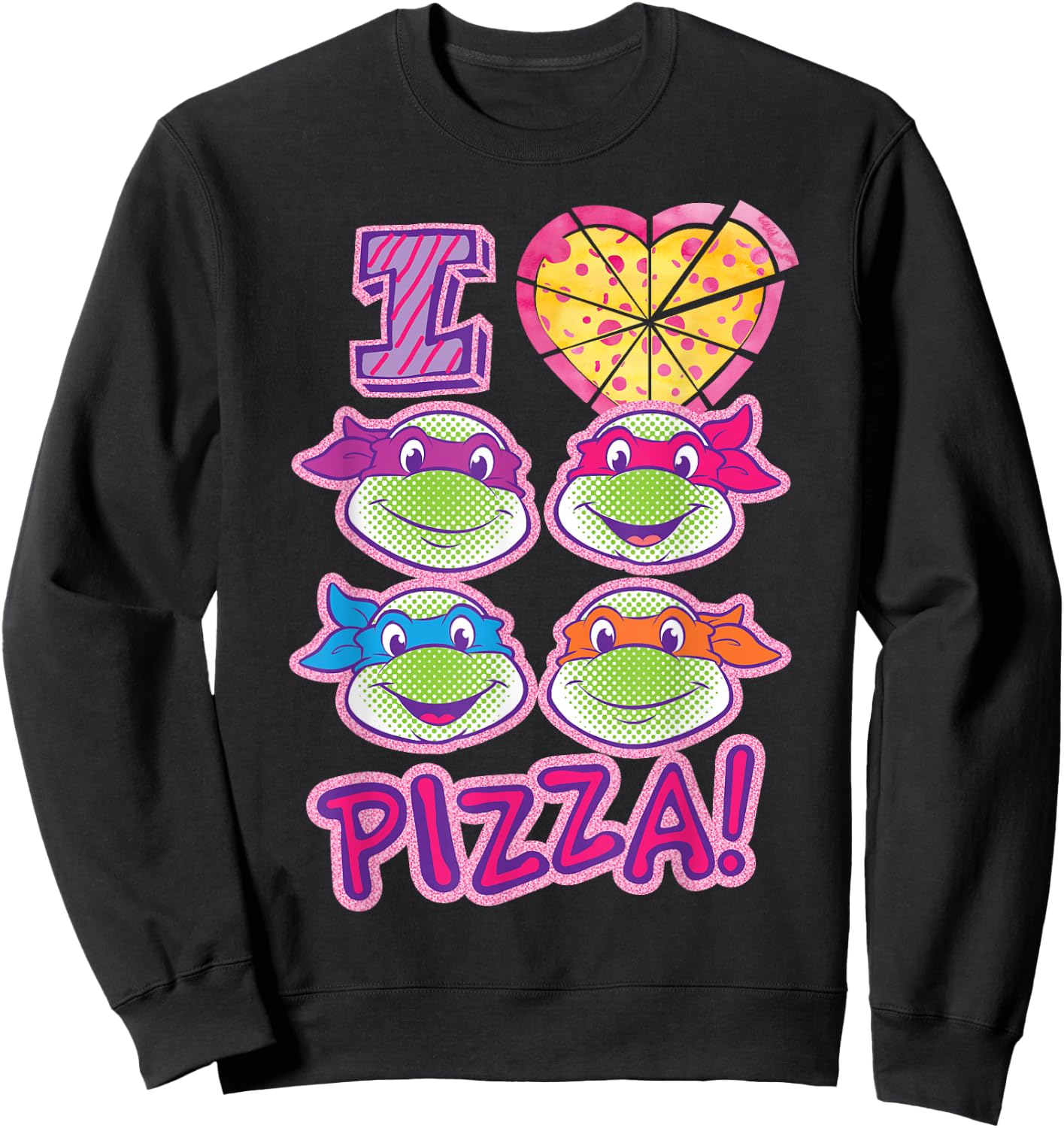 Teenage Mutant Ninja Turtles I Love Pizza Sweatshirt - Sweatshirt | Black