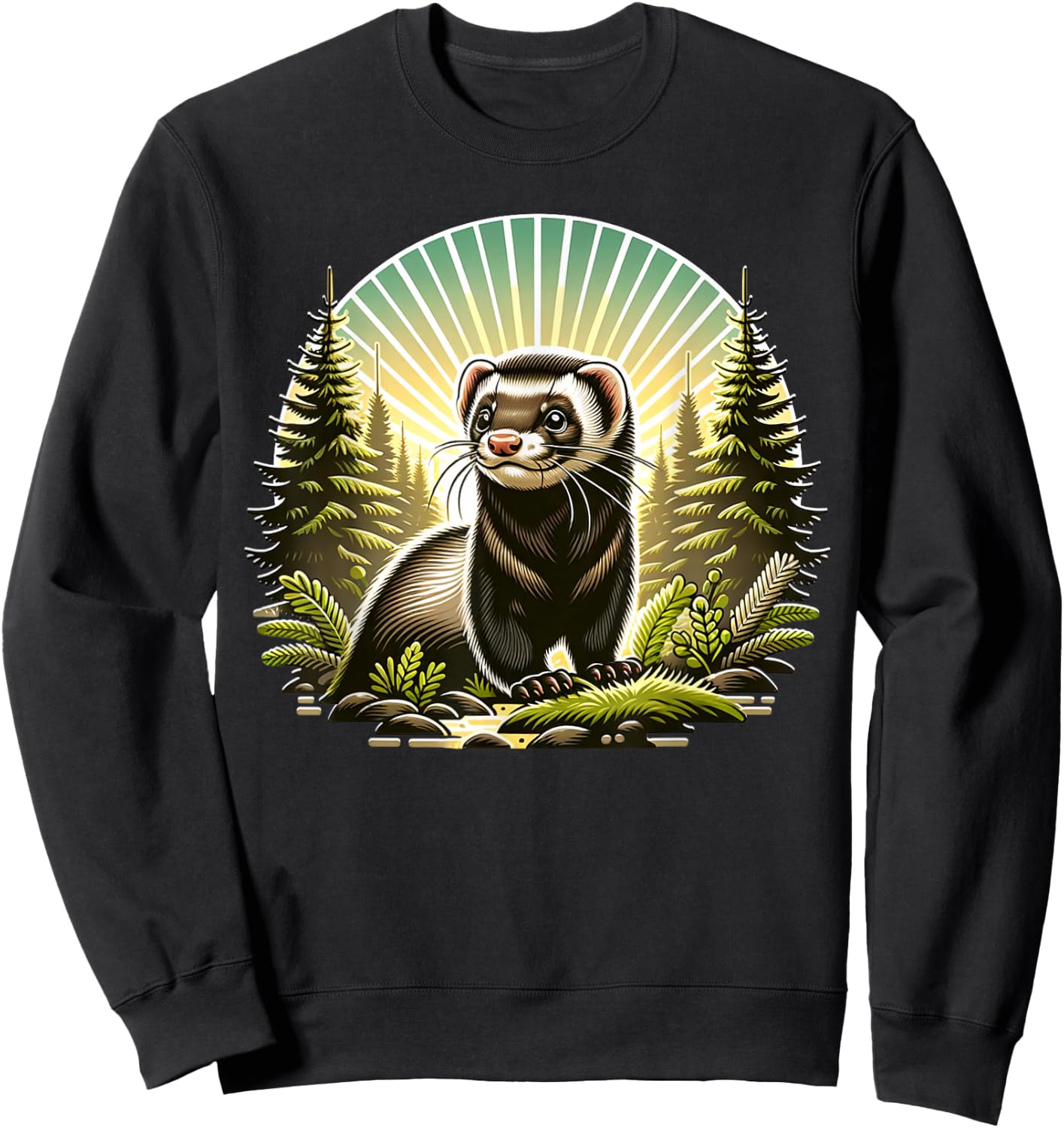 Black Footed Ferret Iltis Black Fussiltis Sweatshirt - Sweatshirt | Black