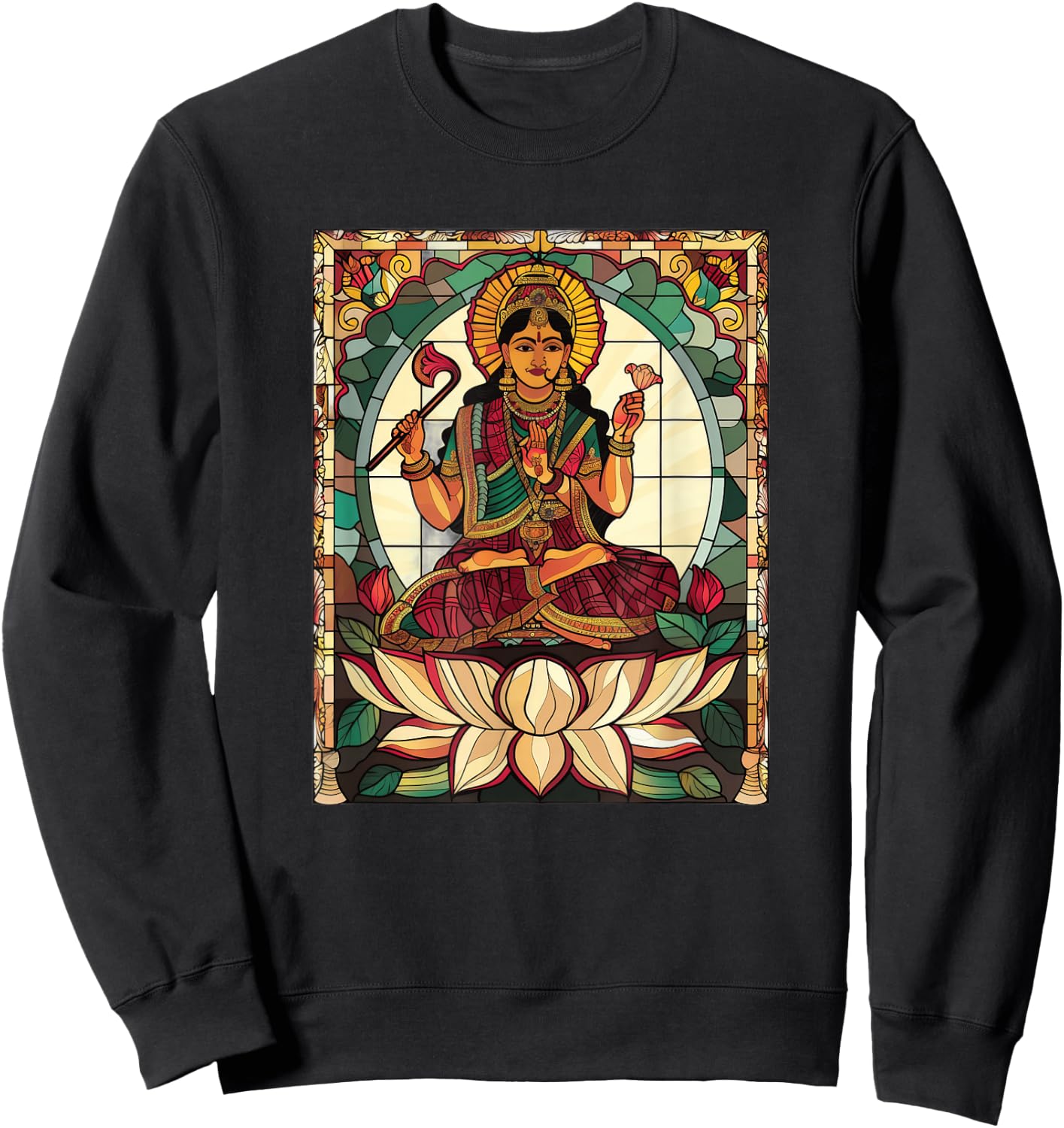 Saraswati Stained Glass Sweatshirt - Sweatshirt | Black