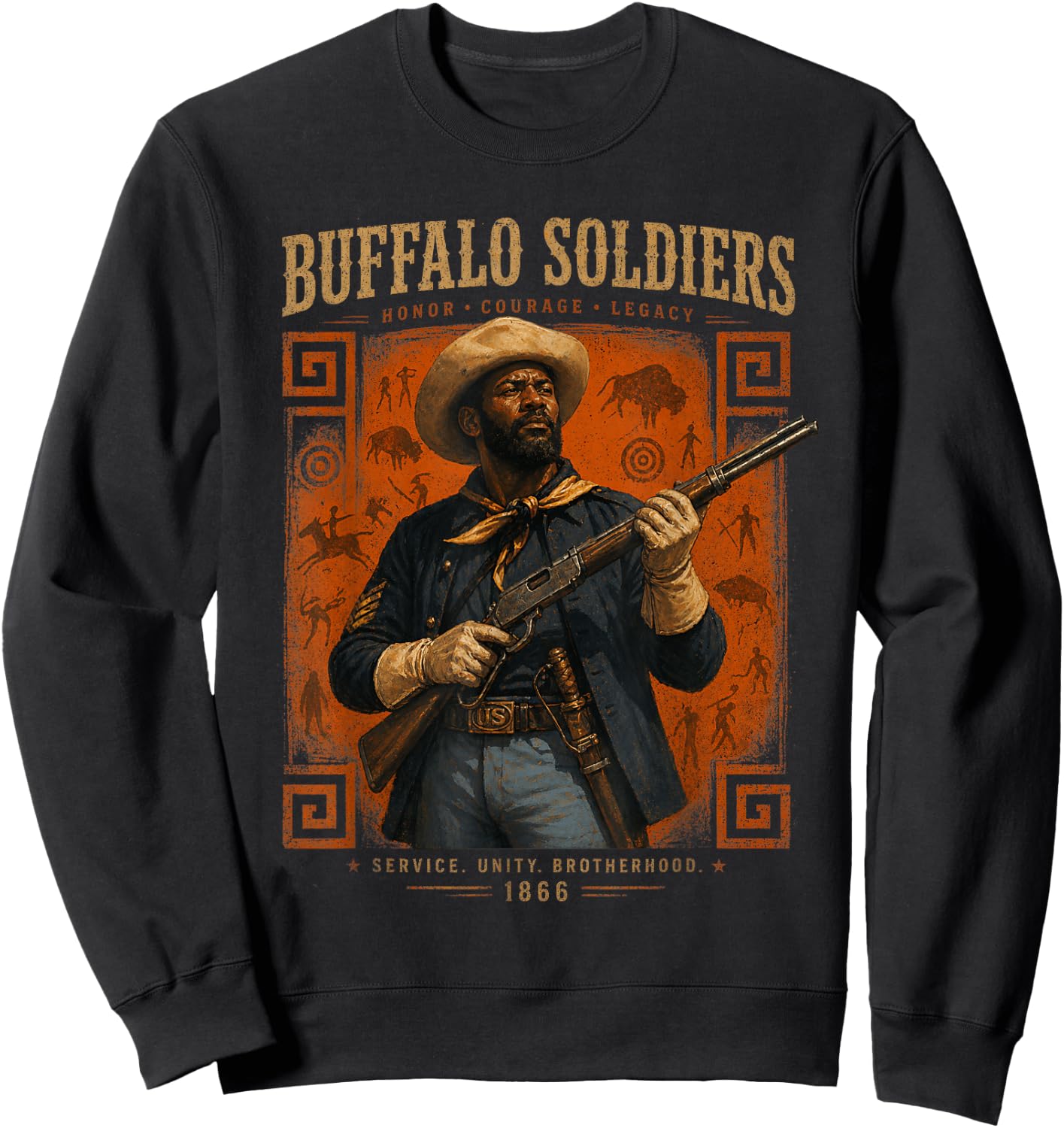 Buffalo Soldiers, African American Black History Military US Sweatshirt - Sweatshirt | Black