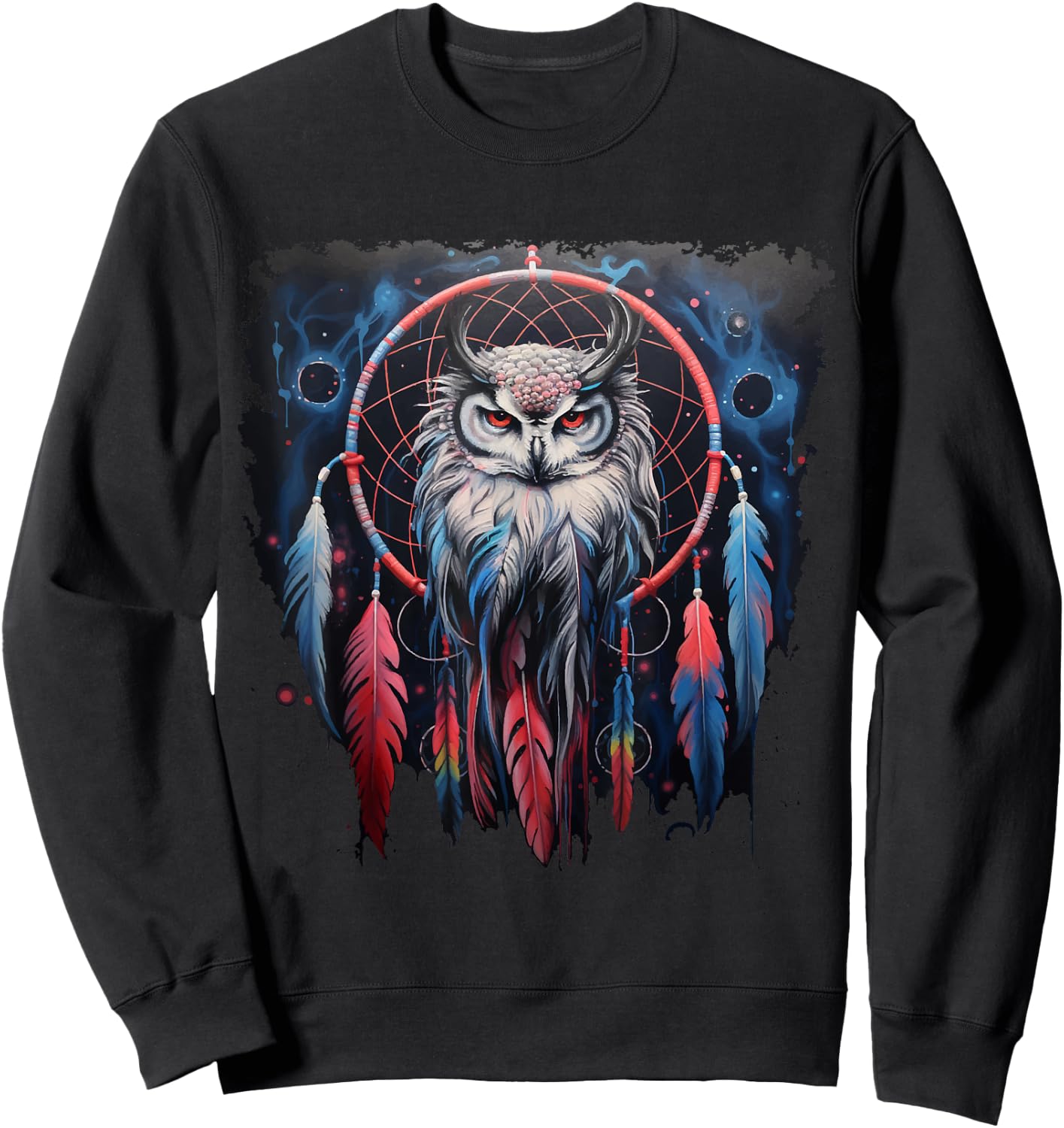 Owl Dream Catcher Spiritual Dream Catcher Owl Sweatshirt - Sweatshirt | Black
