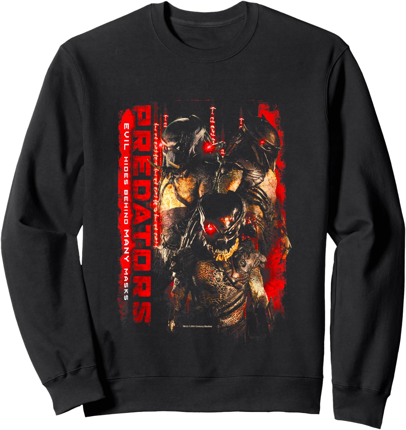 Aliens Iconic Predators Evil Hides Behind Many Mask Poster Sweatshirt - Sweatshirt | Black