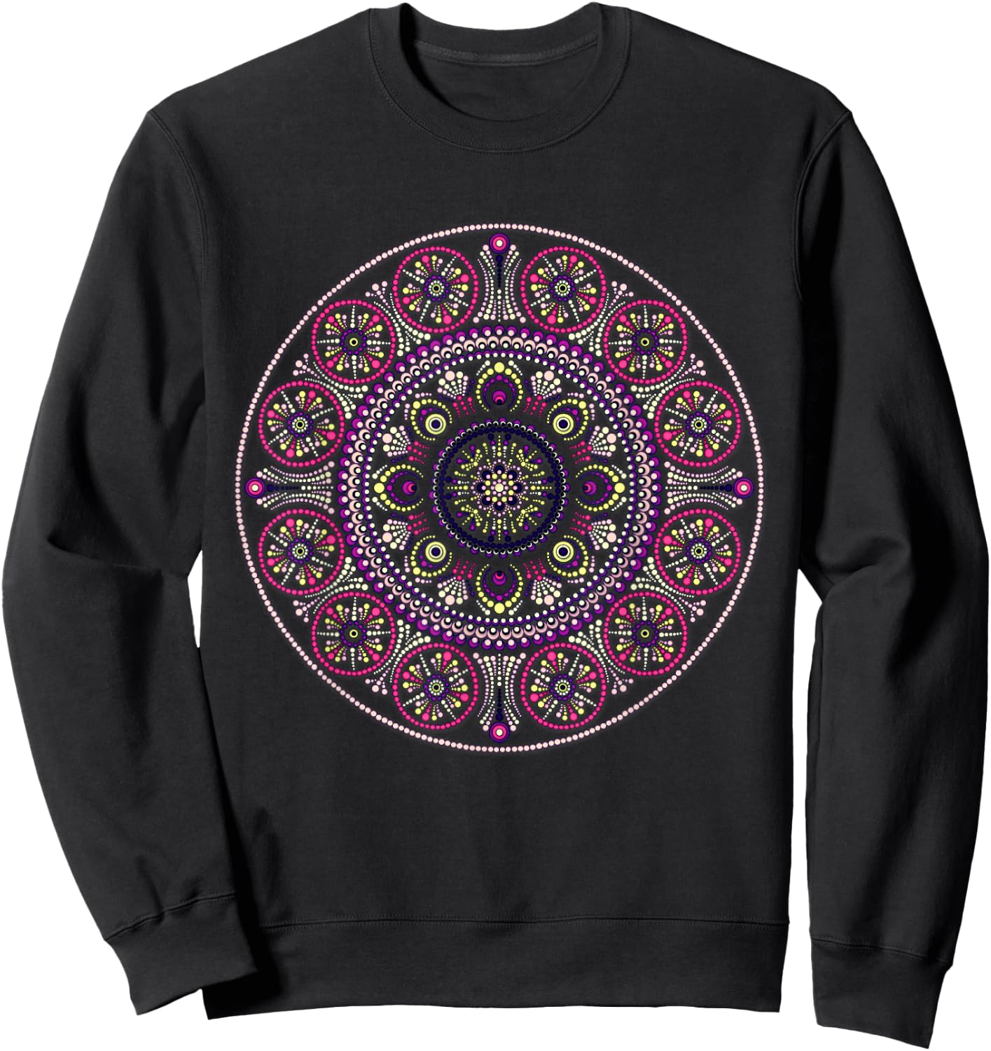 Psychedelic Sacred Geometry Design Mandala Chakra Love Art Sweatshirt - Sweatshirt | Black