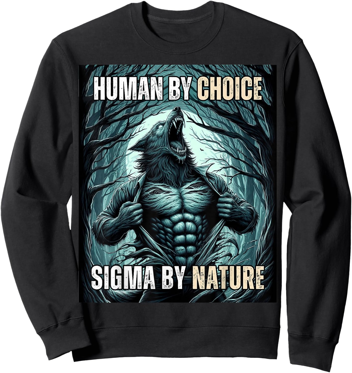 Funny Human by Choice Sigma by Nature Sweatshirt - Sweatshirt | Black