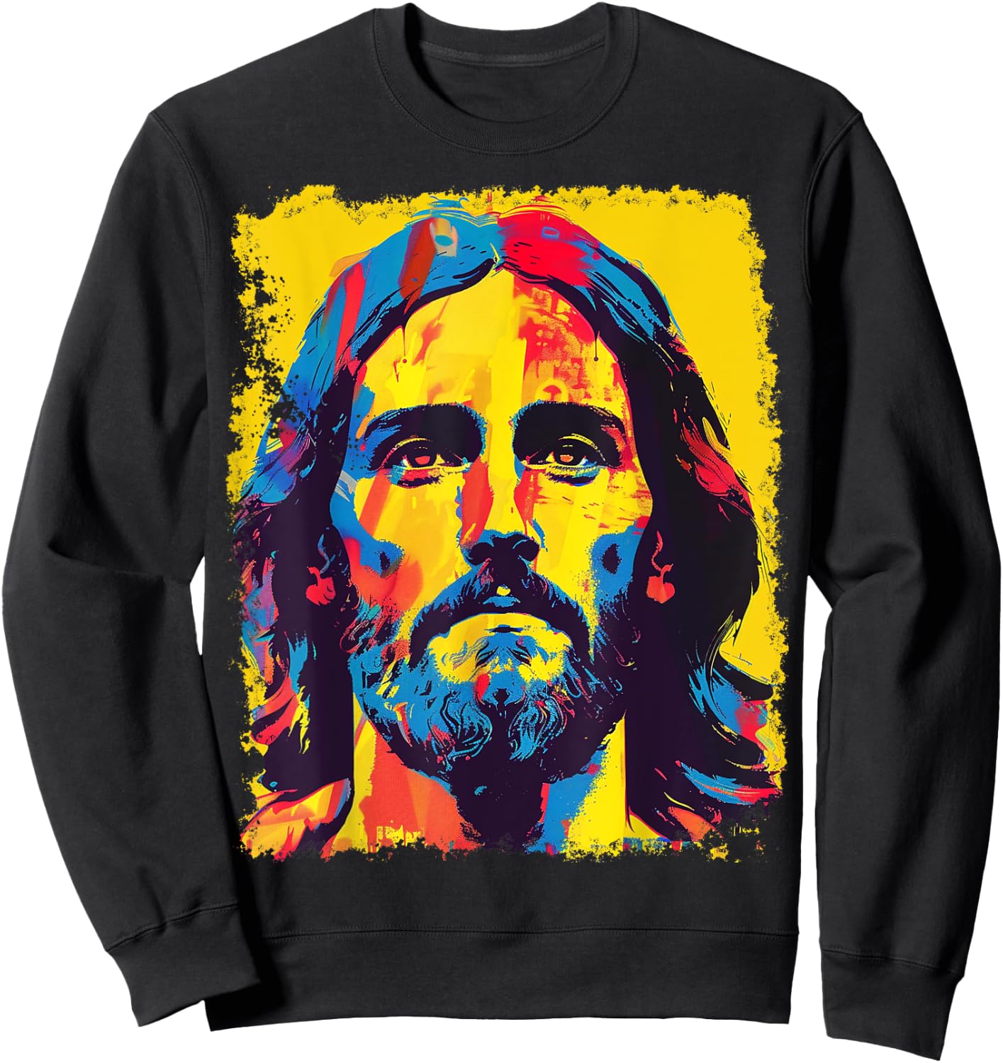 Jesus Christ Pop Art Graphic Sweatshirt - Sweatshirt | Black