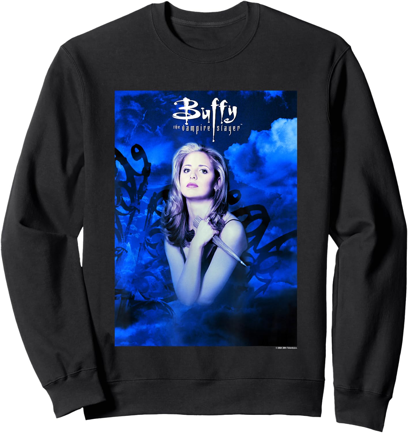 Buffy The Vampire Slayer Vintage Blue Buffy Summers Portrait Sweatshirt - Sweatshirt | Black