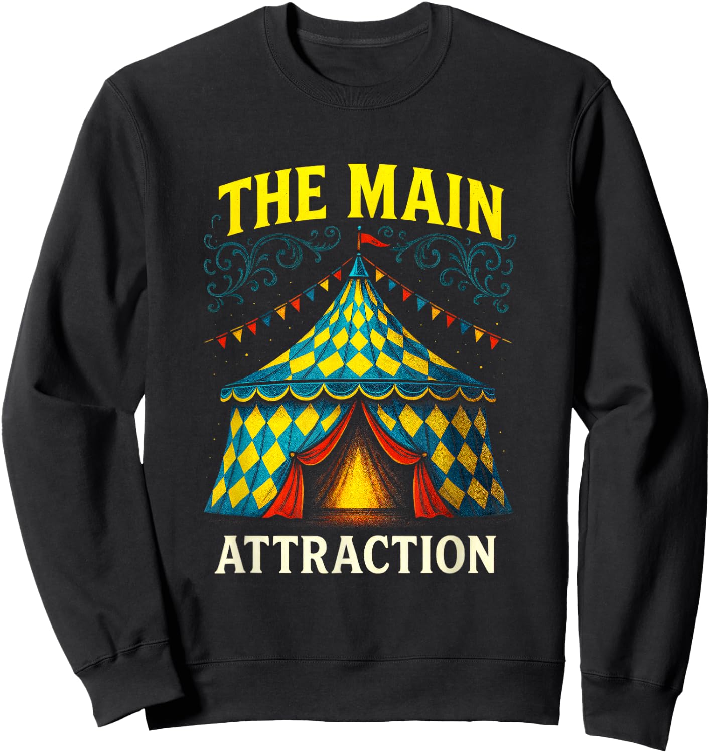 The Main Attraction - Circus Carnival Vintage Sweatshirt - Sweatshirt | Black