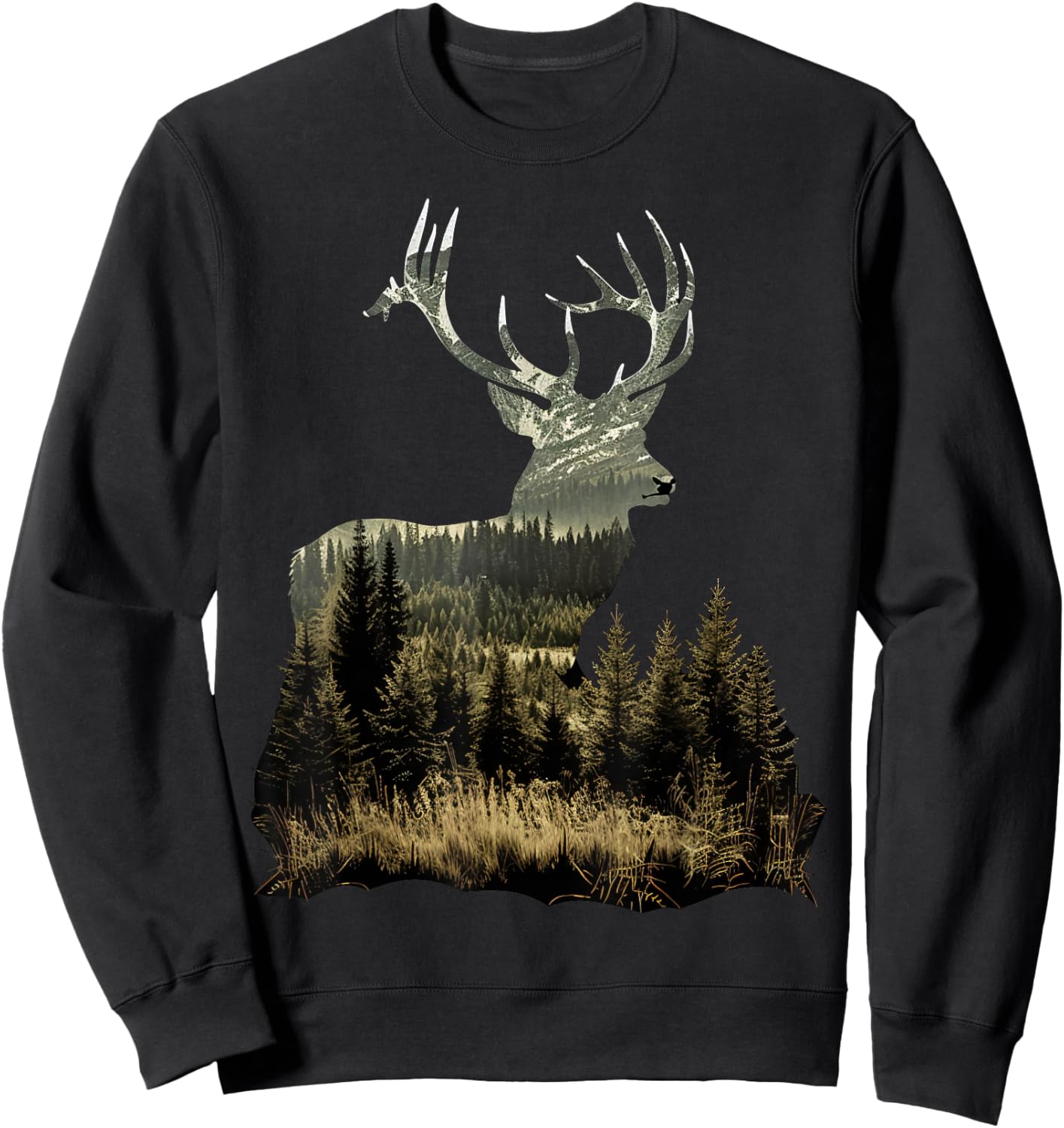 Forests, grasslands Deer Sweatshirt - Sweatshirt | Black