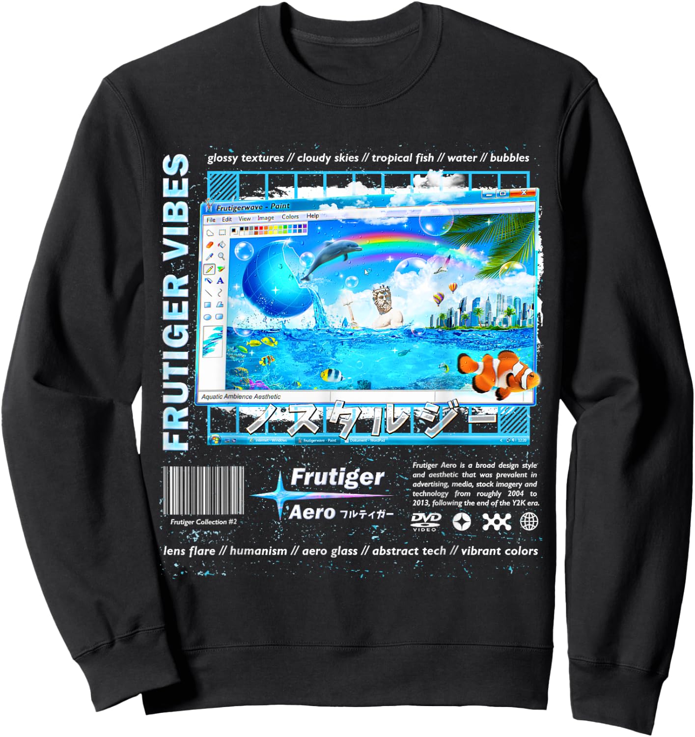 Frutiger Aero Fashion Collection - Frutiger Vibes Sweatshirt - Sweatshirt | Black